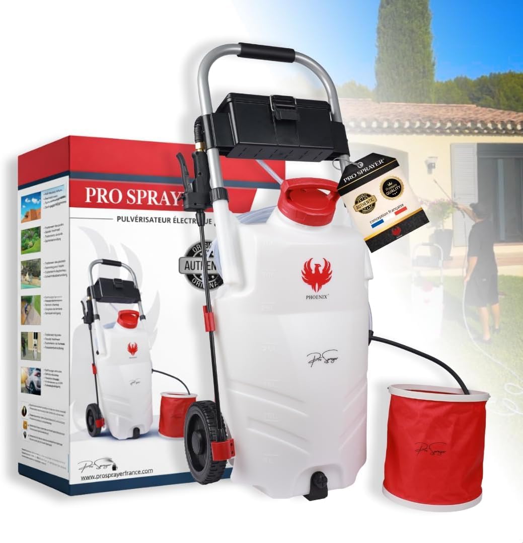 Pulvérisateur électrique Pro Sprayer Evo 35L batterie 18V portée 10m autonomie 3h entretien extérieur toiture
