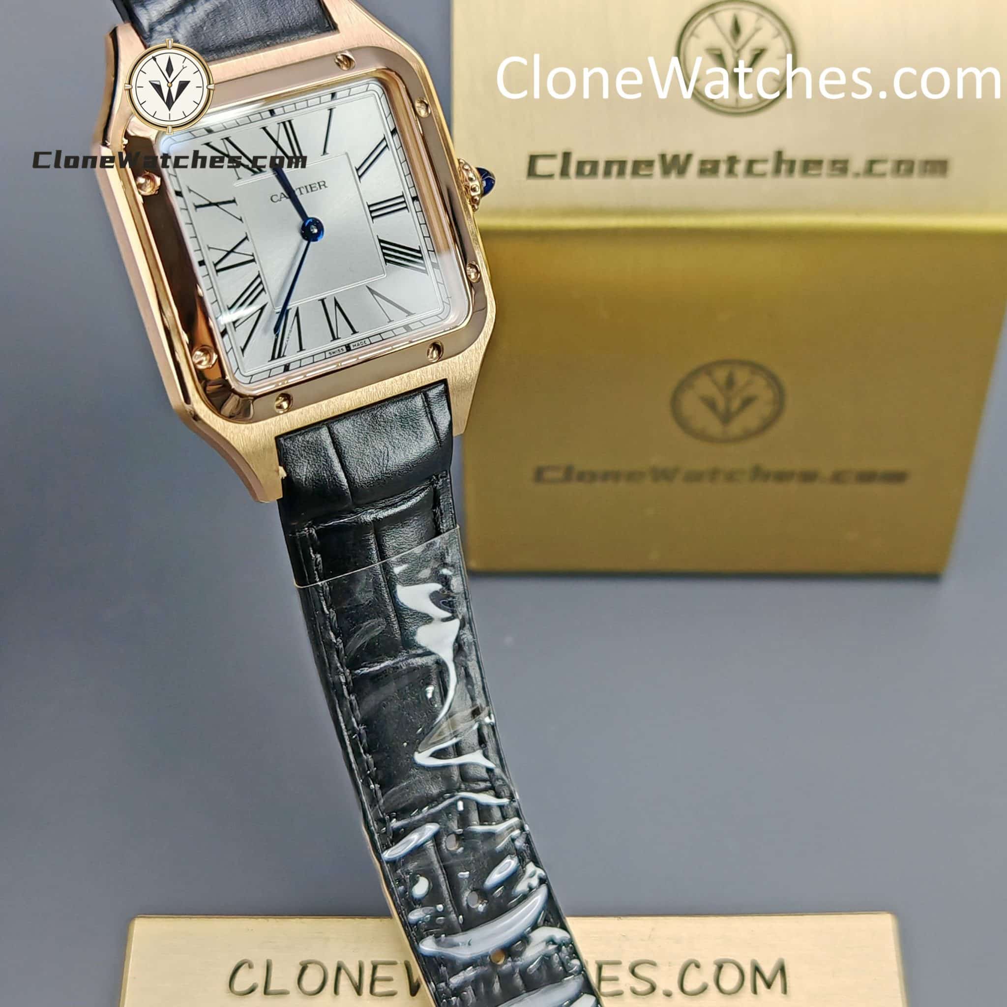 Cartier Super Clone Watches 1:1 Santos Series Silver Grey Dial 43.5*31.4mm WGSA0116