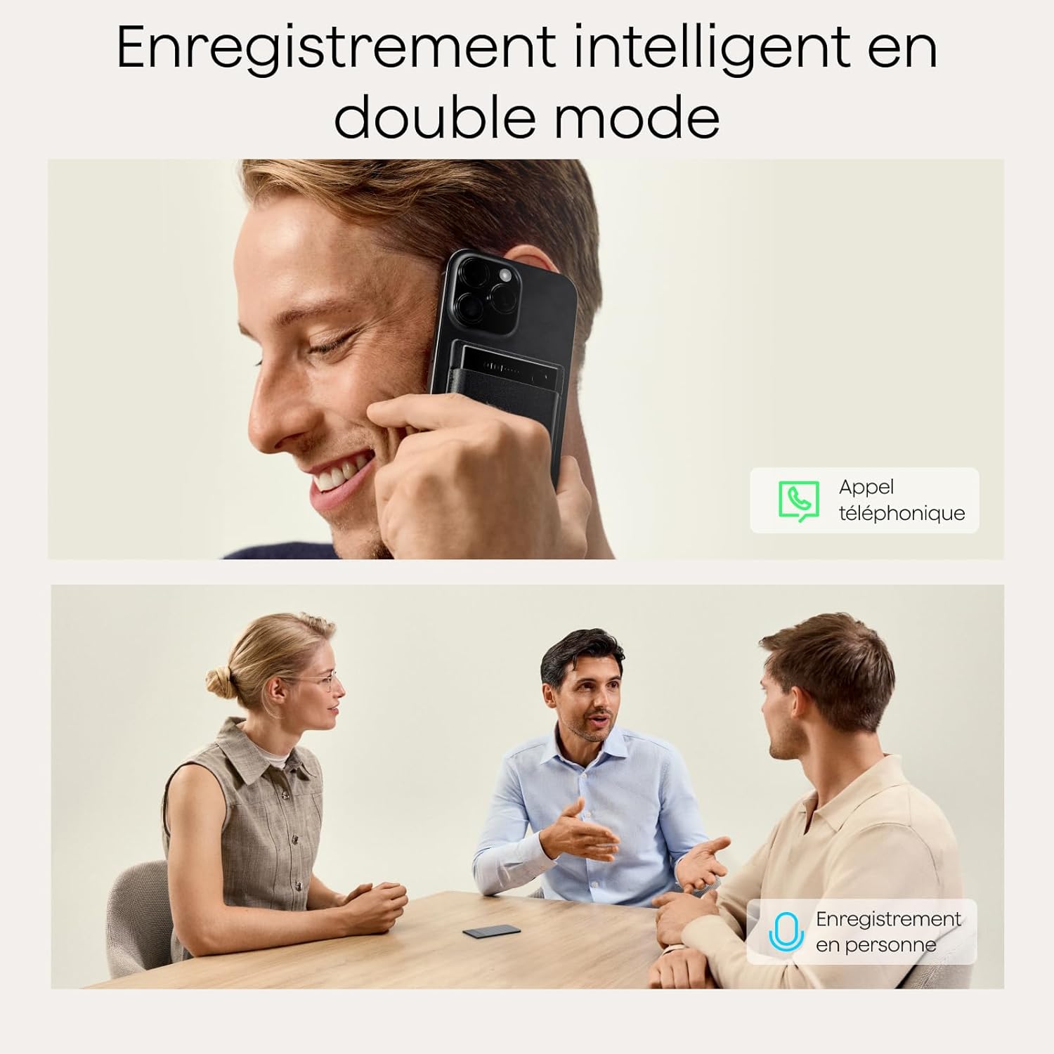 Enregistreur vocal IA transcription résumé 50 h multimodal