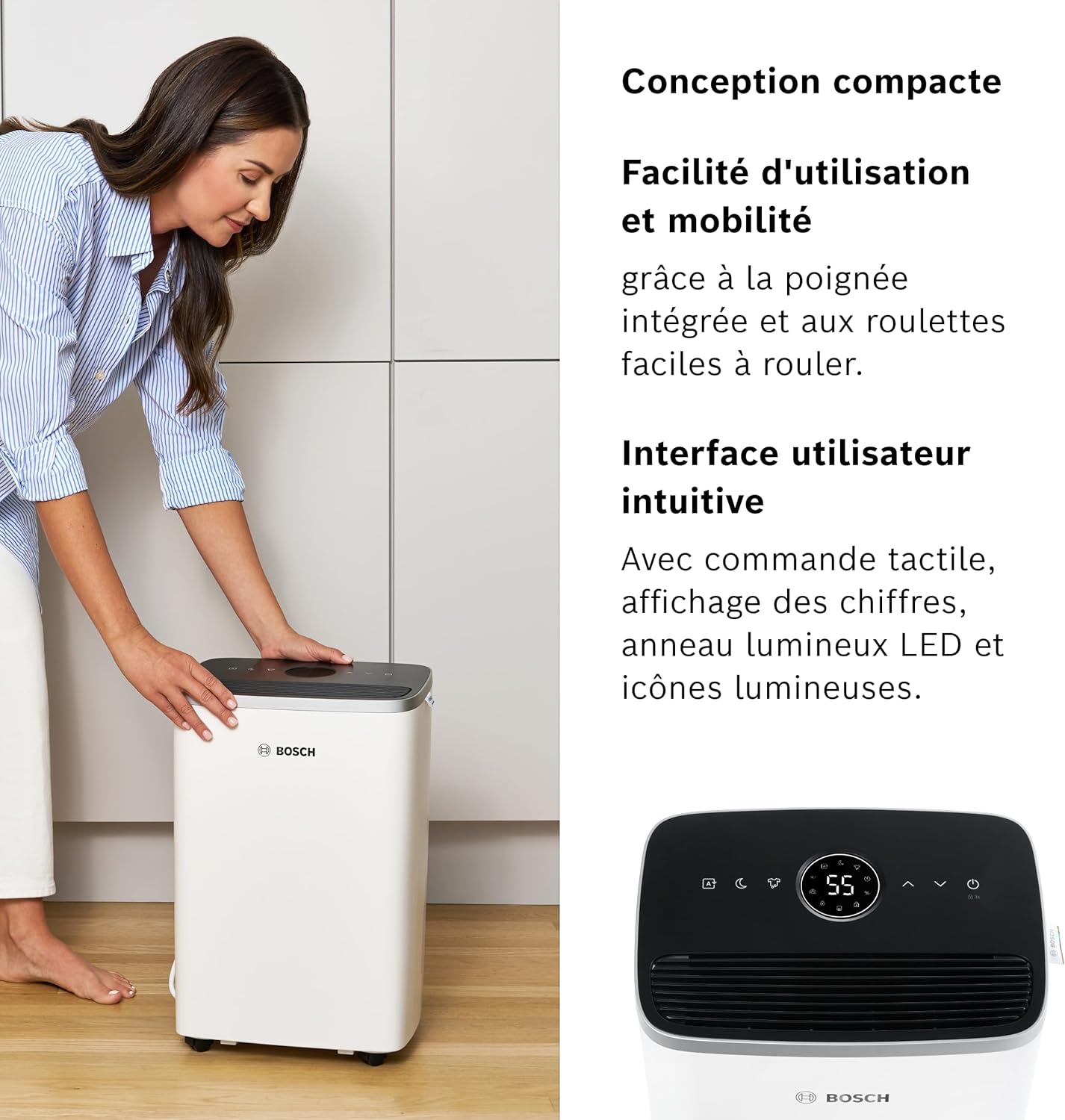 Déshumidificateur Dry 4000 silencieux efficace maison chambre jusqu’à 33 m² séchage linge rapide