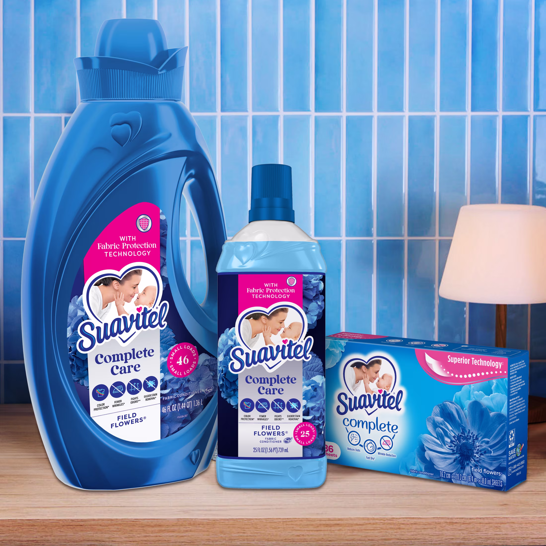 Suavitel Complete Liquid Fabric Softener, Fabric Conditioner, Field Flowers Scent, 25 fl oz Bottle