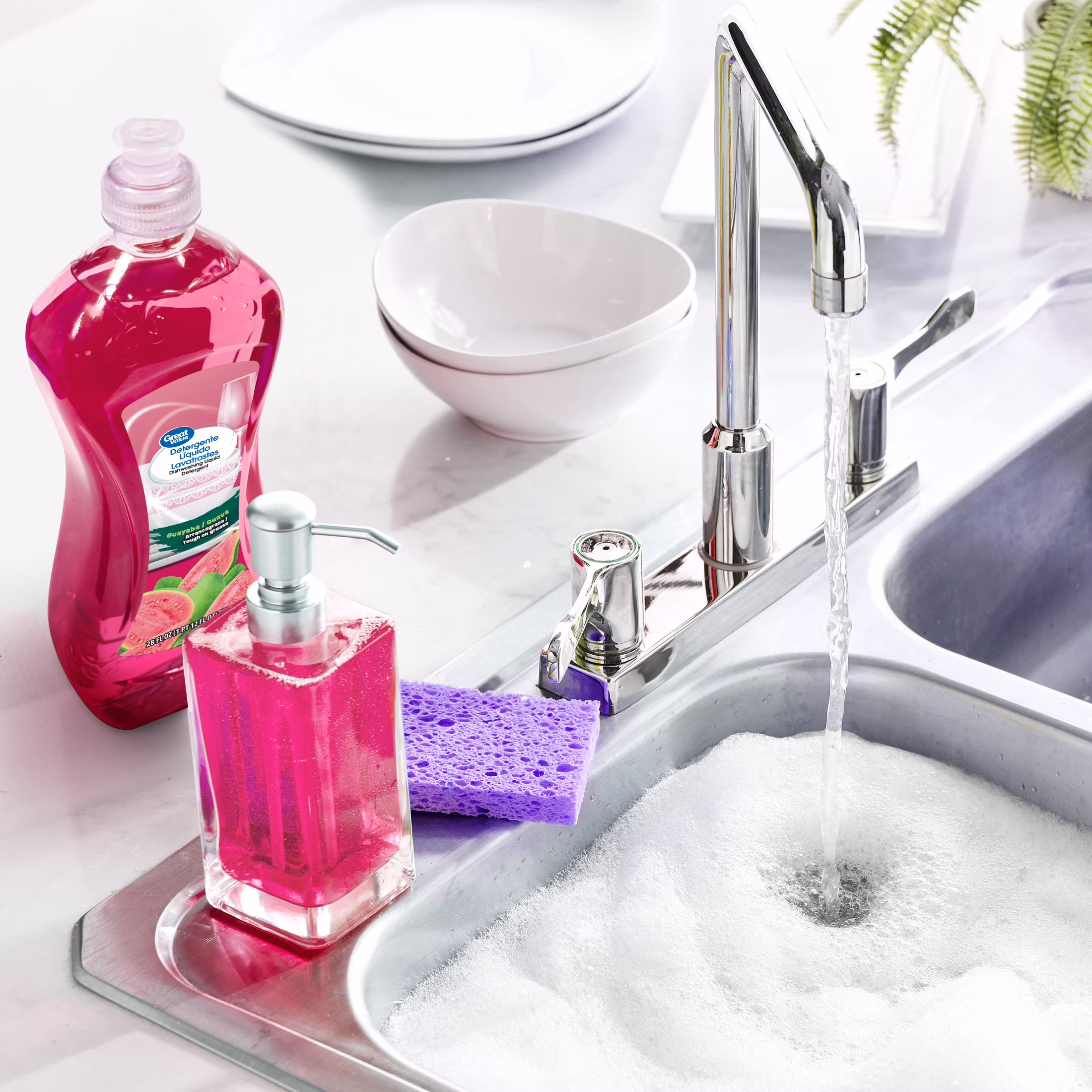 Great Value Dish Washing Liquid Detergent, Guava, 28 fl oz
