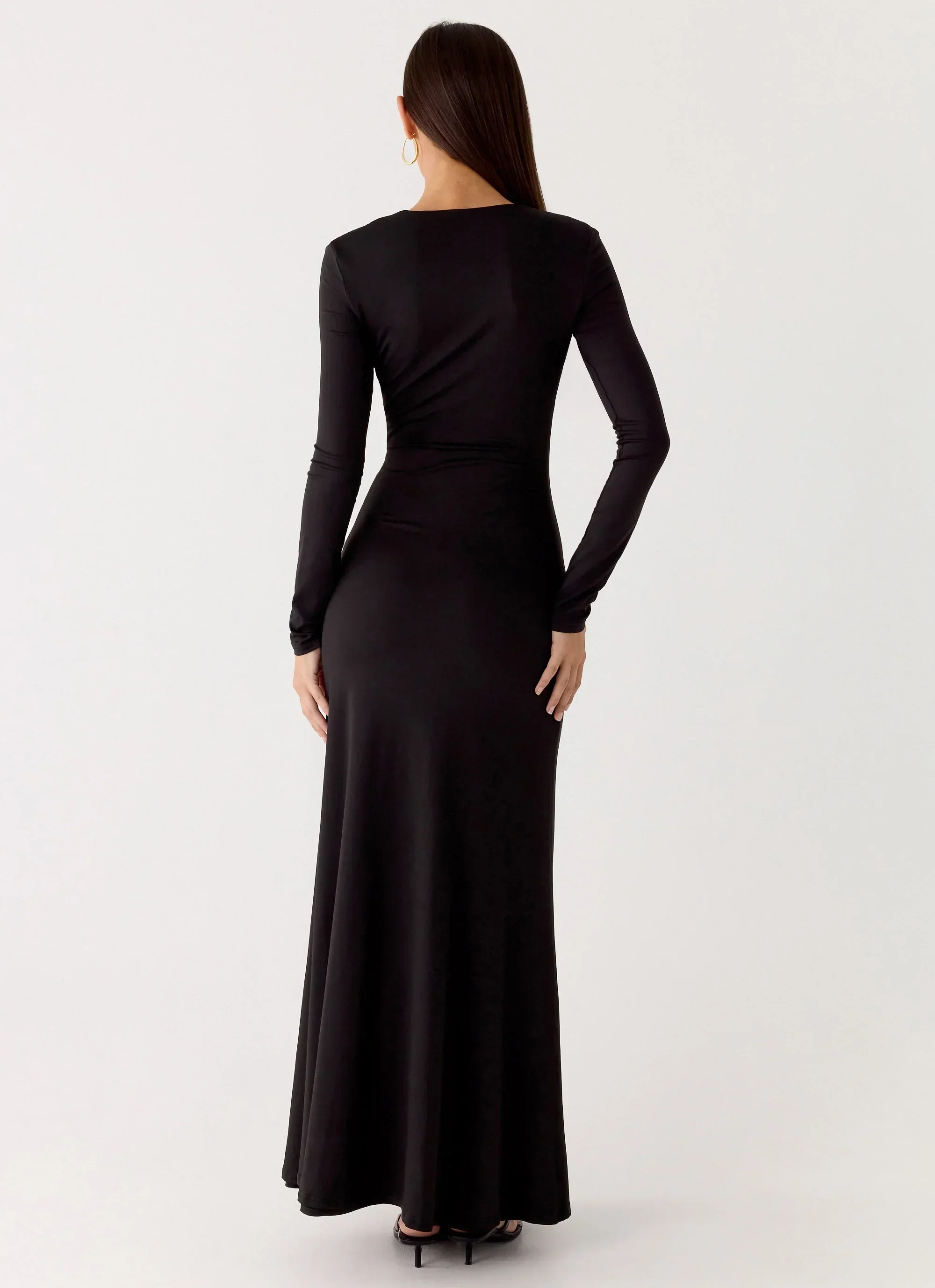 Palm Haze Maxi Dress - Black