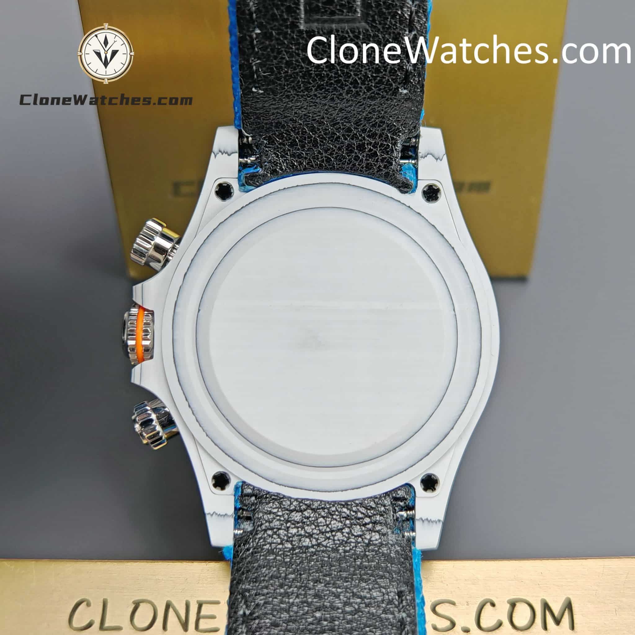 Modified Super Clone Watches 1:1 DiW Rolex Daytona Quartz Fiber Unique Piece RACING BLUE