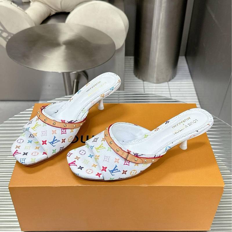 Louis Vuitton LV Takashi Murakami Leather Slippers