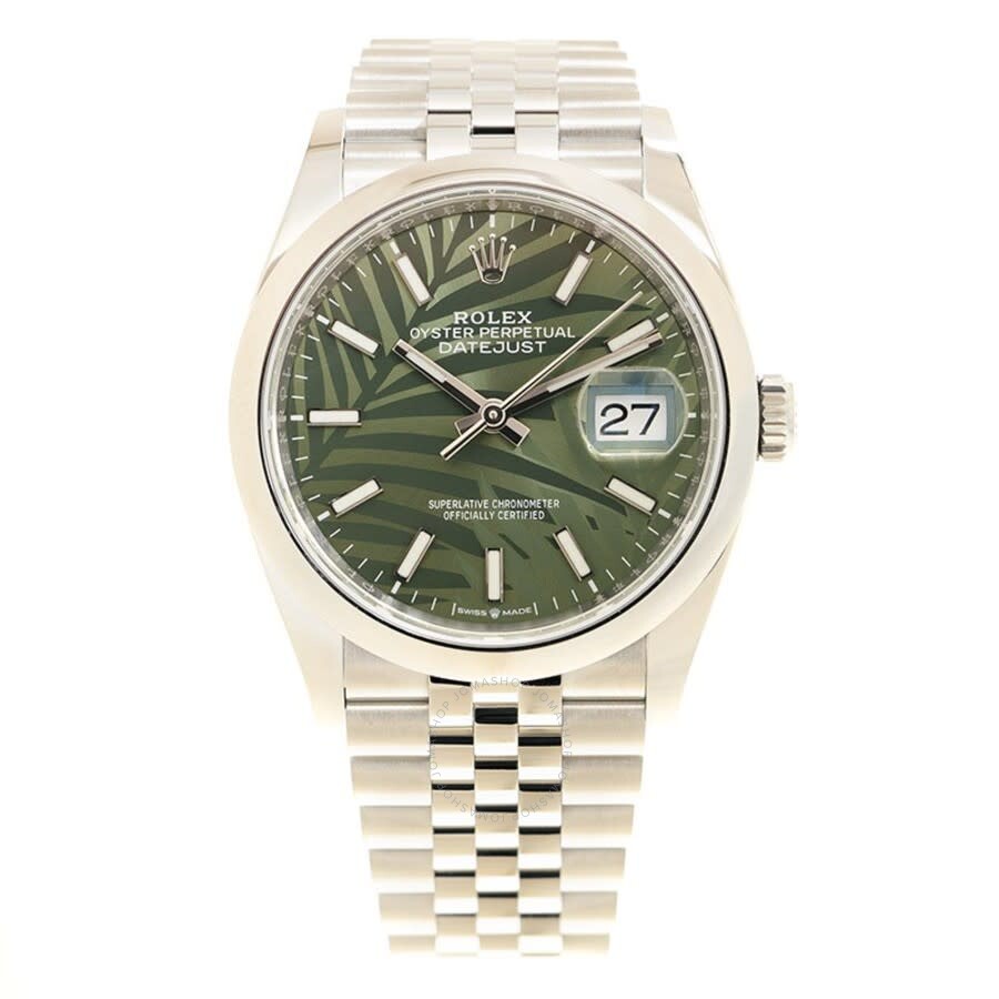 Rolex Datejust 36 Automatic Olive Green Palm Ladies Watch 126200GNSPLMJ（Lifetime free warranty+90-days replacement service & Refund!.）