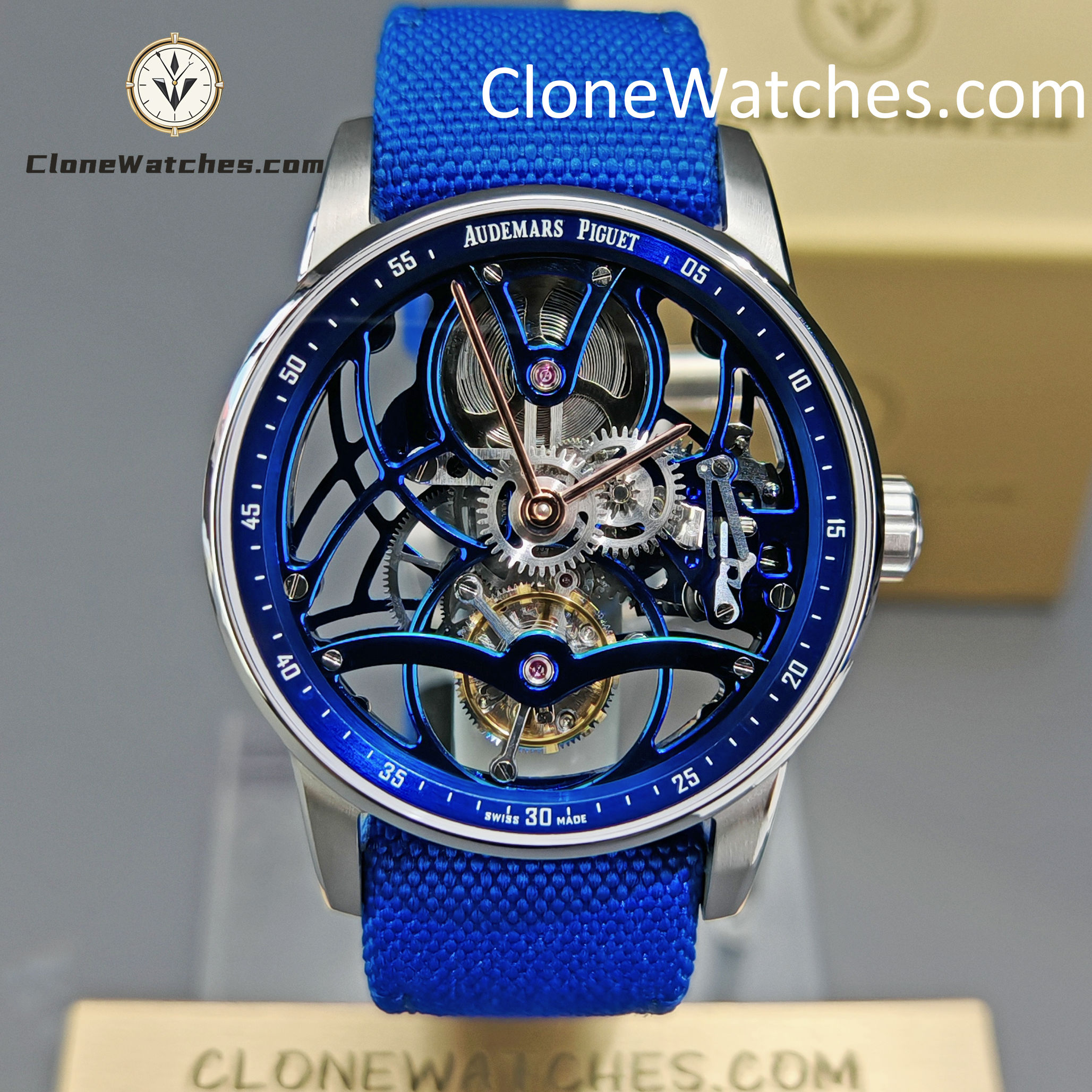 Audemars Piguet Super Clone Watches 1:1 Code 11.59 Tourbillon Blue Openworked 26600NB 41mm