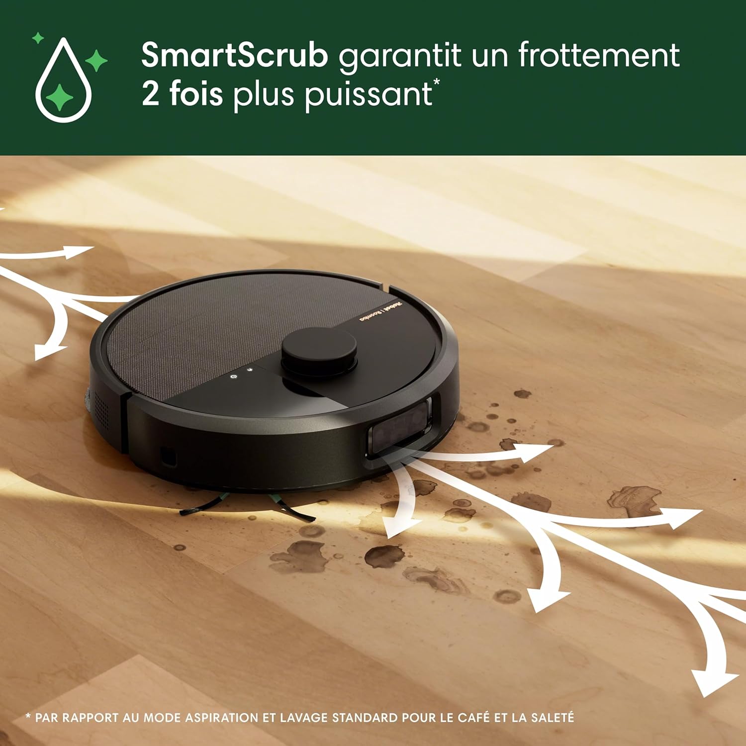 Robot aspirateur Roomba Plus 505 Combo autolavage séchage air chaud IA LiDAR autovidage 75 jours noir
