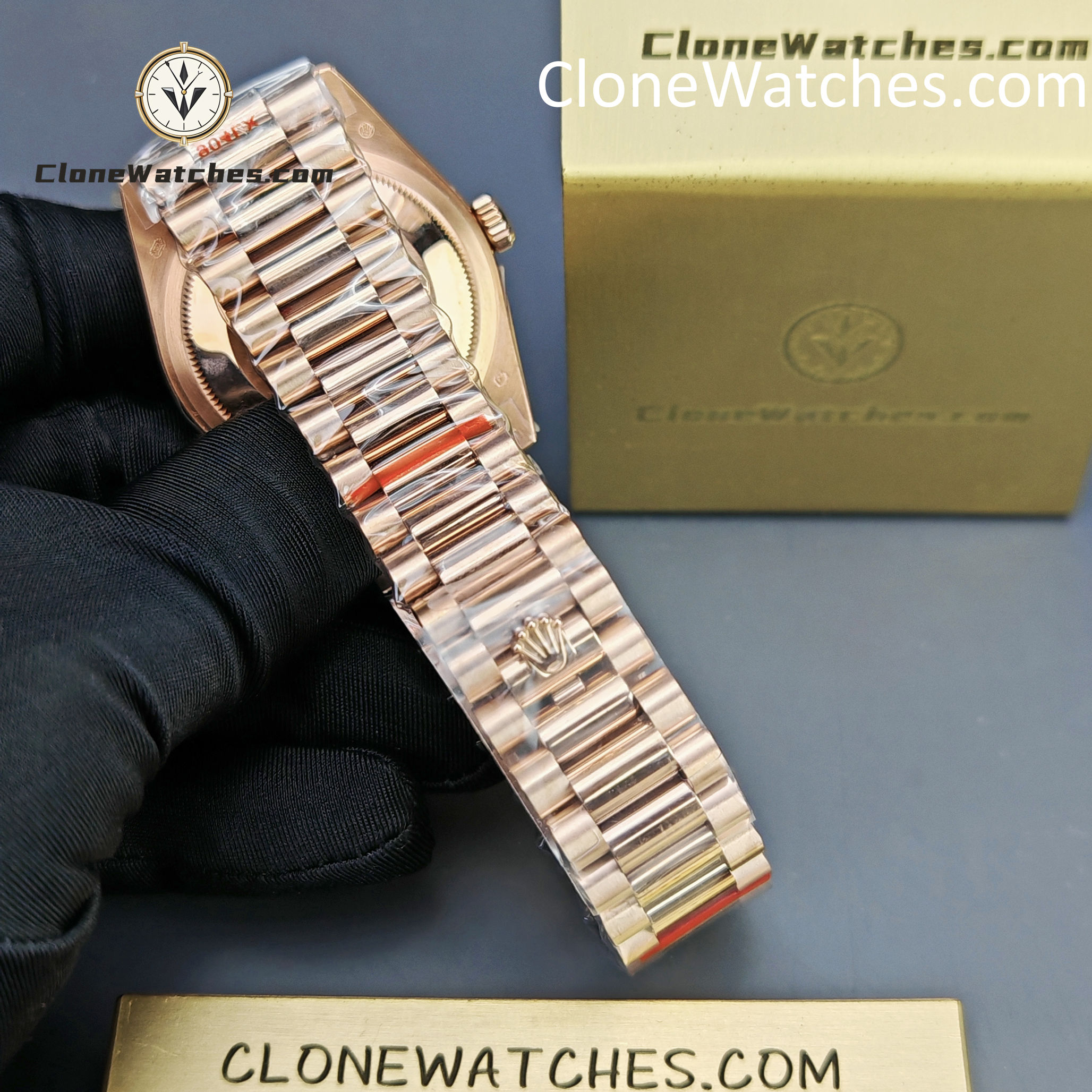 Rolex Super Clone Watches 1:1 Day Date 18K Rose Gold Roman Dial 36mm m128345rbr-0070 3255 Movement