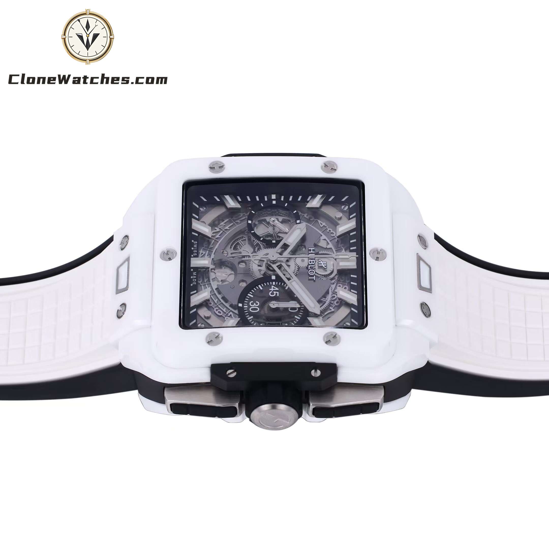 Hublot Super Clone Watches 1:1 Square Bang Unico White Ceramic 42MM 821.HX.0170.RX