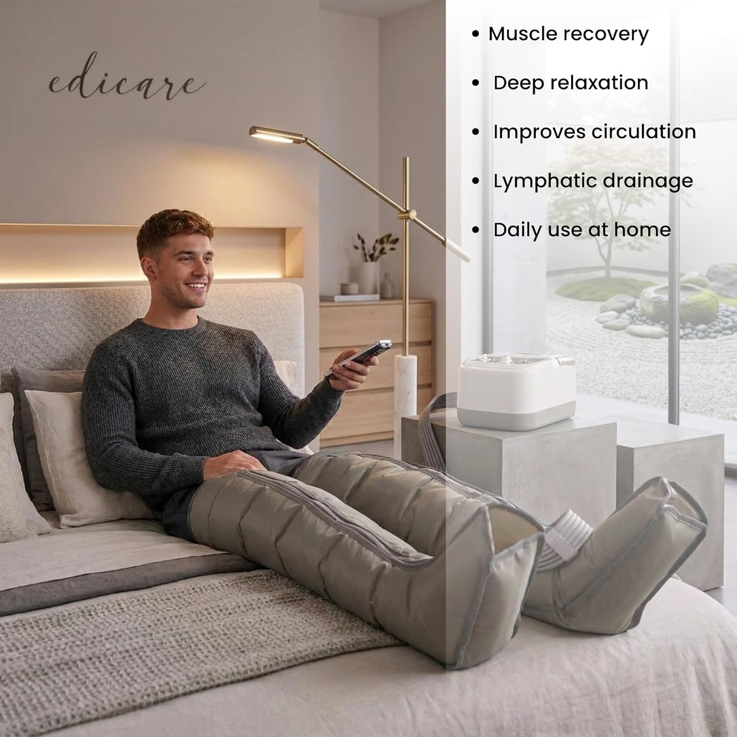 Bottes pressothérapie drainage lymphatique massage jambes pieds appareil relaxation