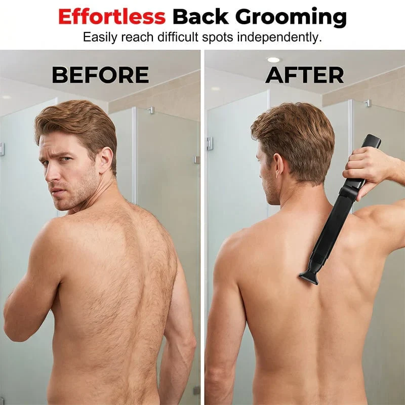 🥳2026 HOT SALE🥳💞50K+ SOLD!🪒💪 Reach-Anywhere Body Trimmer – Extendable handle, precision heads. Trim back, chest & legs yourself – no help needed! 🧔✨
