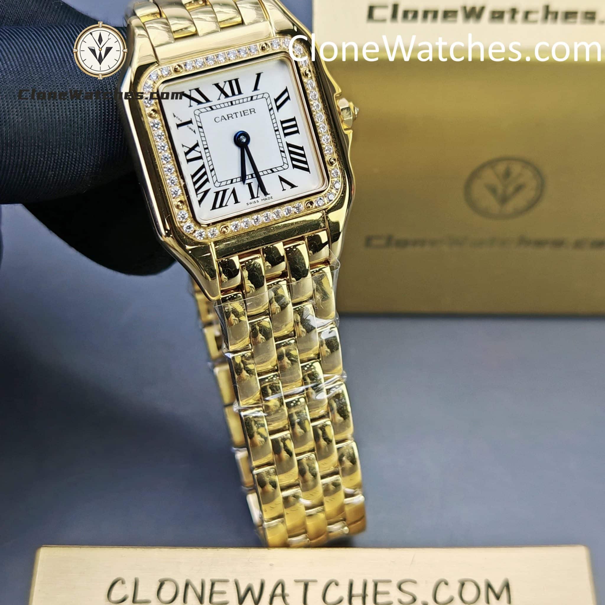 Cartier Super Clone Watches 1:1 PANTHÈRE DE CARTIER White Dial 27mm x36mm WJPN0085