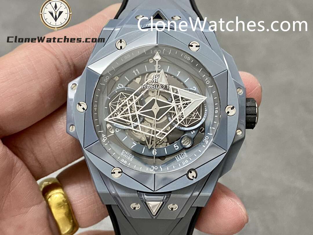 Hublot Super Clone Watches 1:1 Big Bang Unico Sang Bleu II Grey Ceramic 45MM 418.FX.8007.RX.MXM21