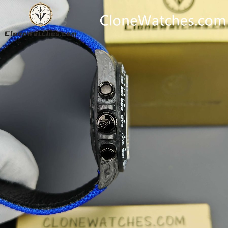 Modified Super Clone Watches 1:1 GET Rolex Daytona Skeleton Dial 4130 Movement Blue Strap