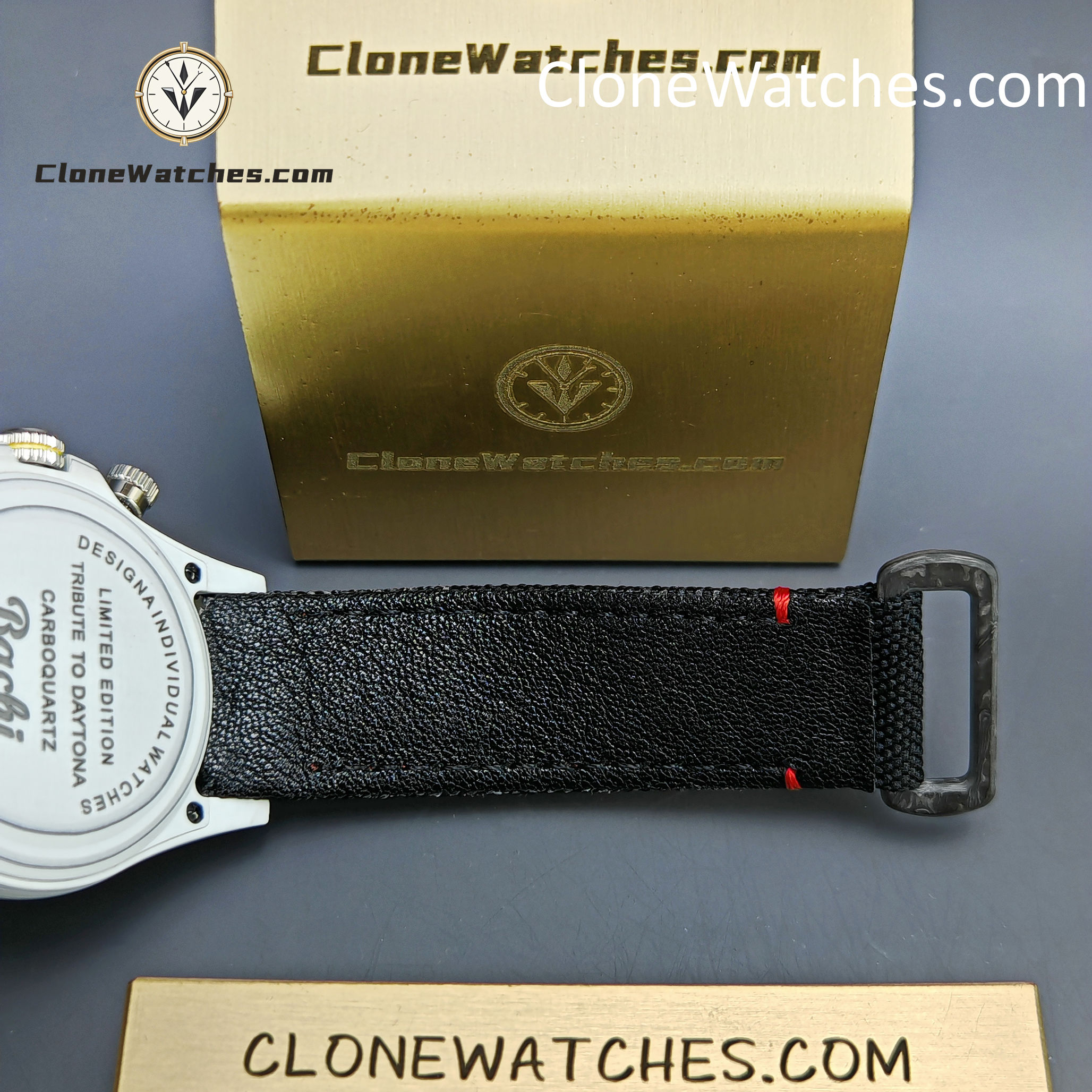 Modified Super Clone Watches 1:1 DIW Rolex Daytona 4130 Movement Black Strap