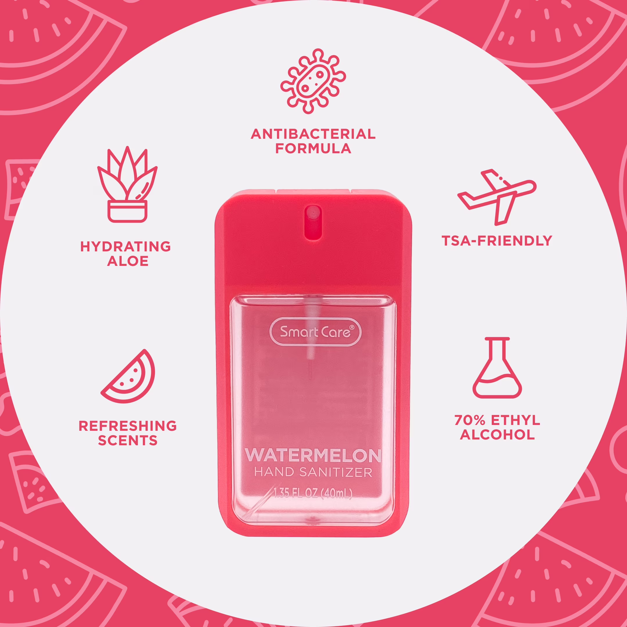 Smart Care Scented Hand Sanitizer Spray, Watermelon, 1.35 fl oz