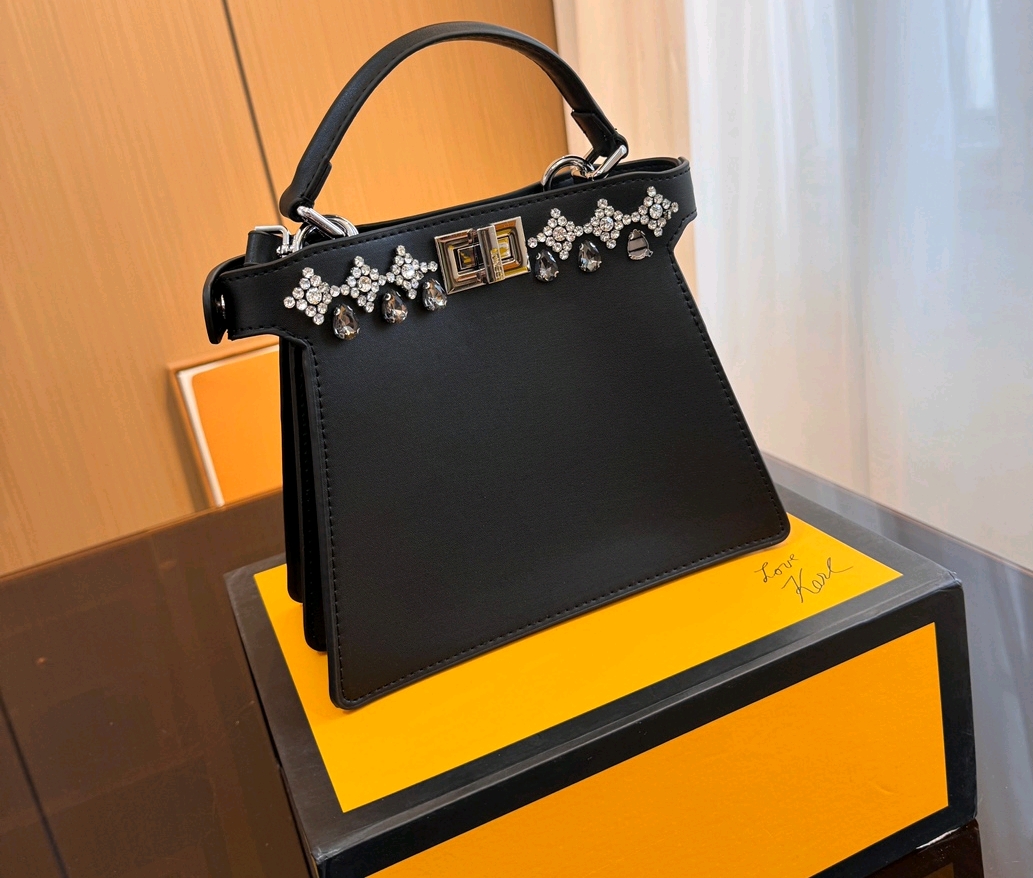Fendi peekaboo hand bag with diamond /limited
