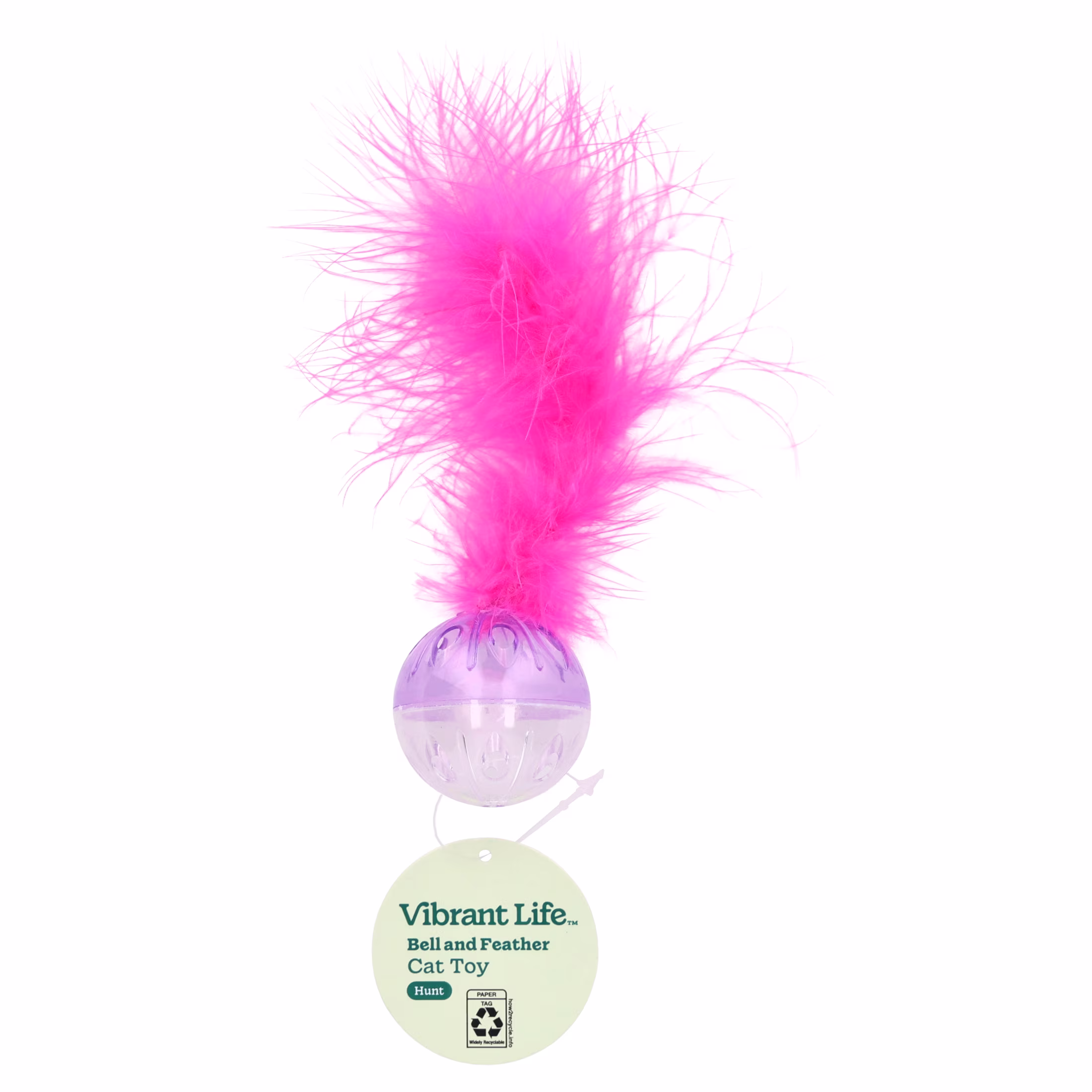 Vibrant Life Bell and Feather Lattice Ball Cat Toy