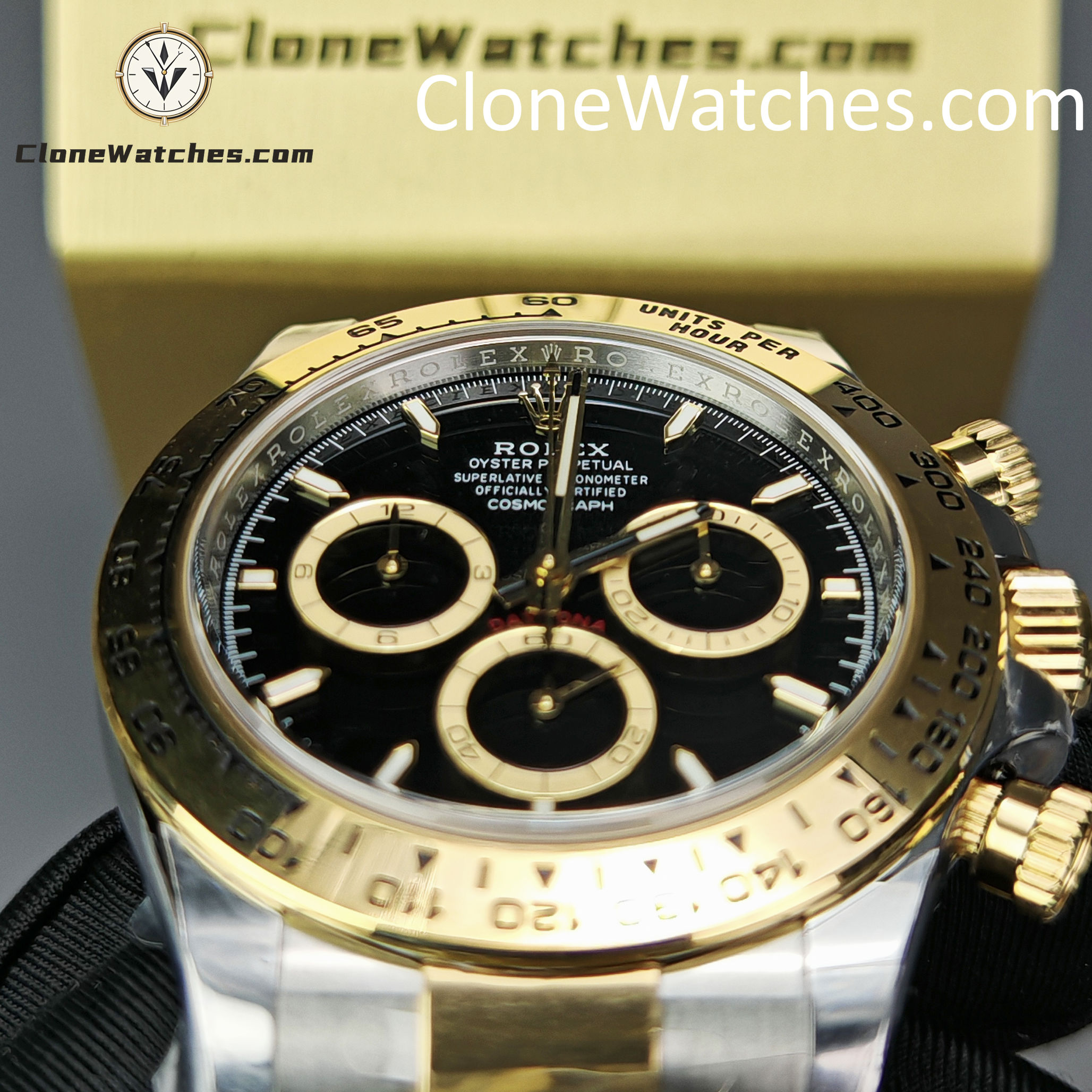 Rolex Super Clone Watches 1:1 Daytona 18k Gold Black Dial M126503-0003 4131 Movement