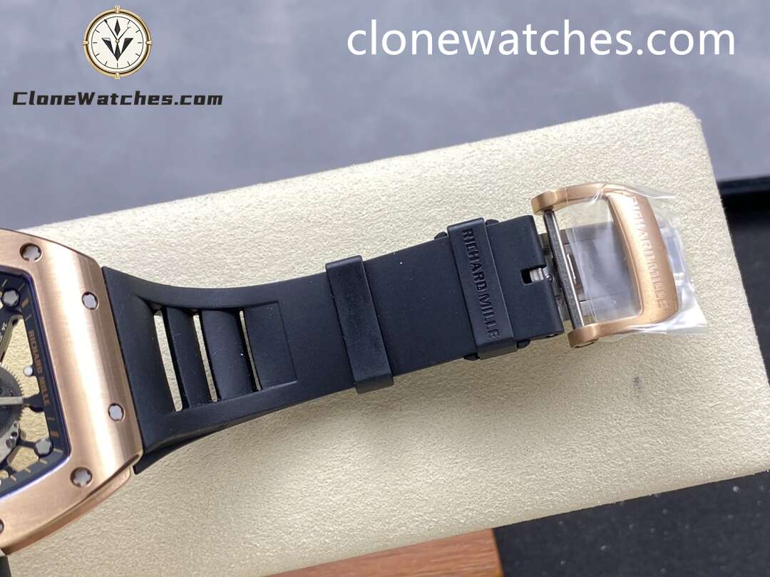 Richard Mille Super Clone Watches 1:1 RM 035 Americas Rose Gold Black Strap