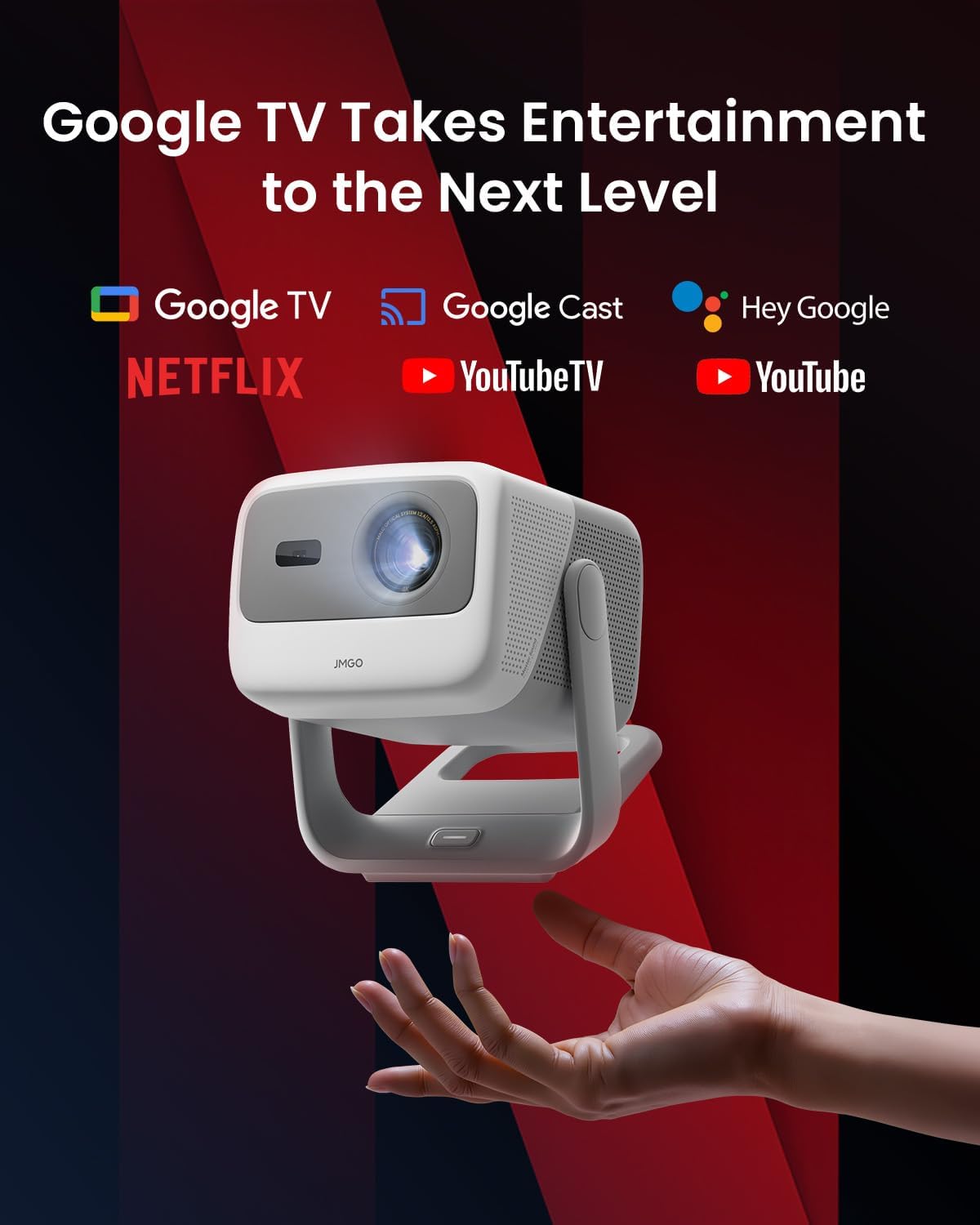 Mini vidéoprojecteur 4K triple laser 1100 lumens autofocus Google TV Netflix