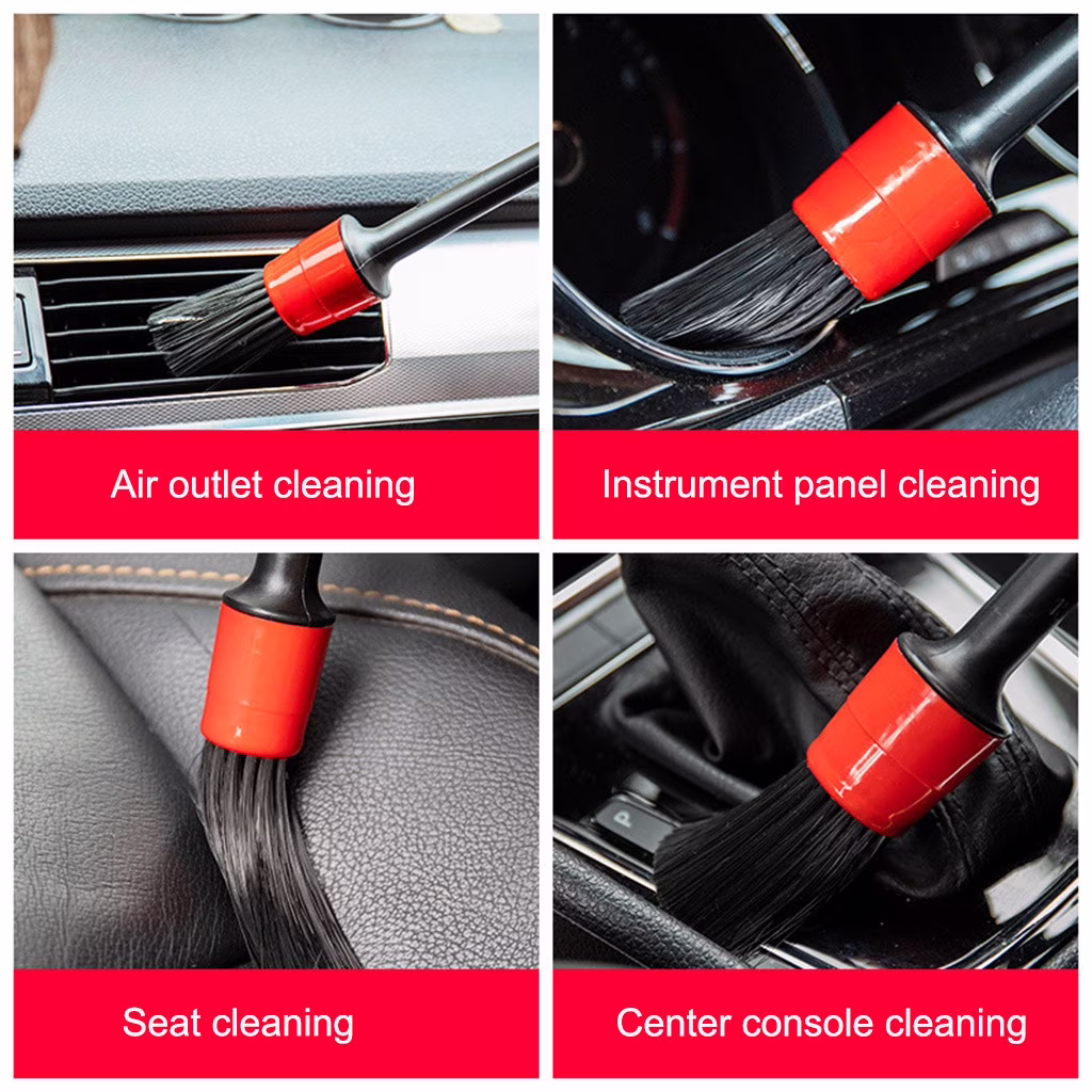 ESULOMP Detailing Brush Cleaning Natural Boar Hair Brushes Car Auto Detail Tools