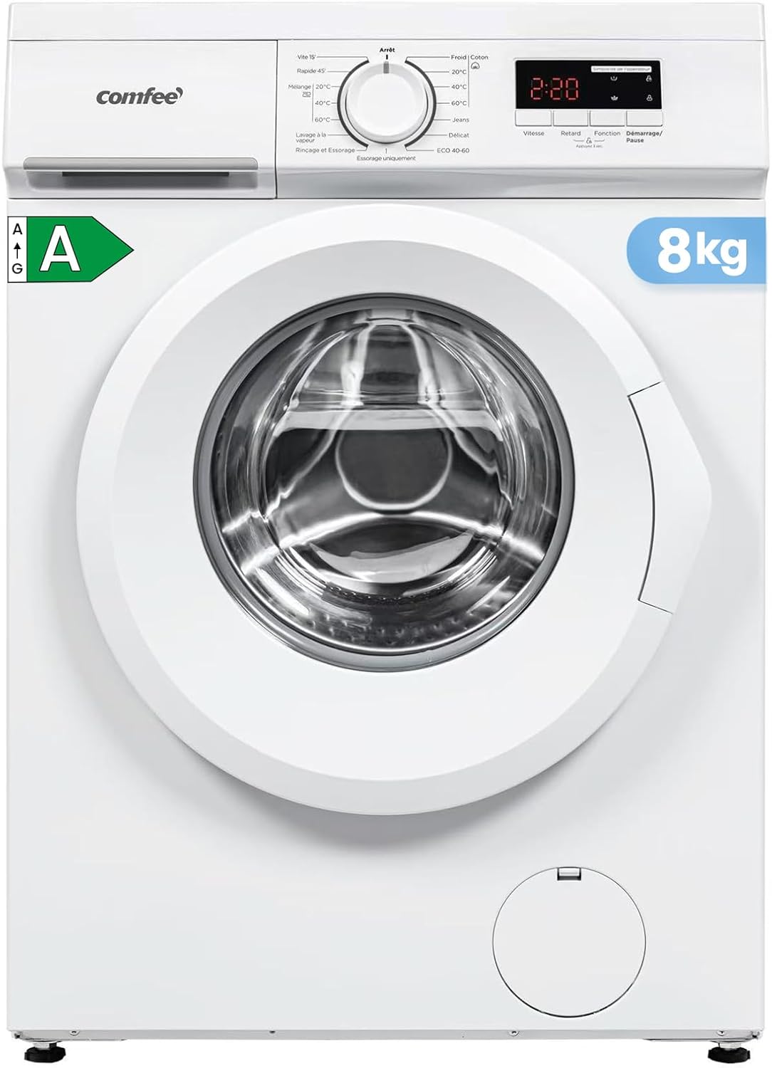Lave linge frontal CFE12EW80/W-FR 8kg classe A moteur 1400 tr/min 15 programmes blanc
