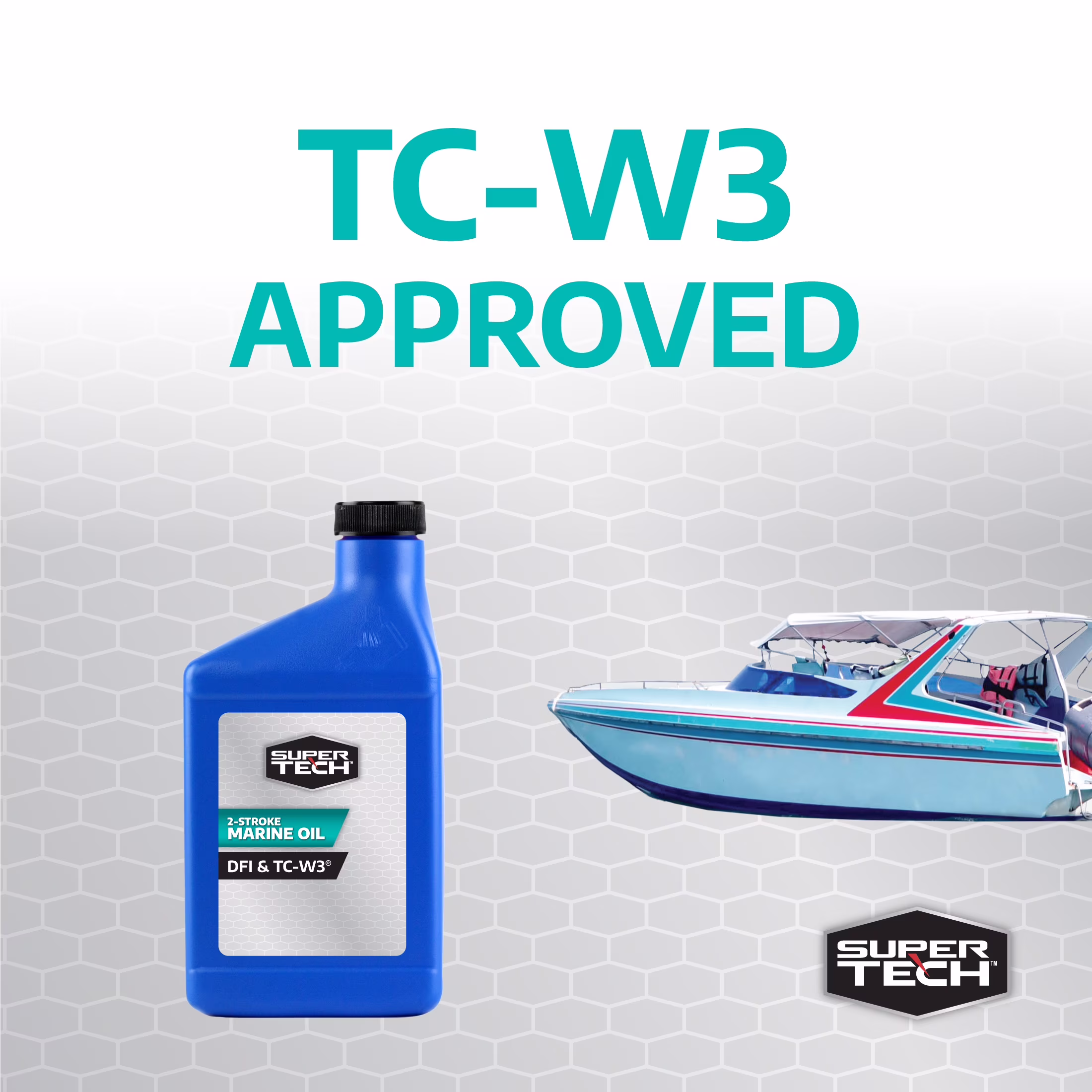 (2 pack) Super Tech TC-W3 Outboard 2 Cycle Engine Oil, 16 fl oz Bottle