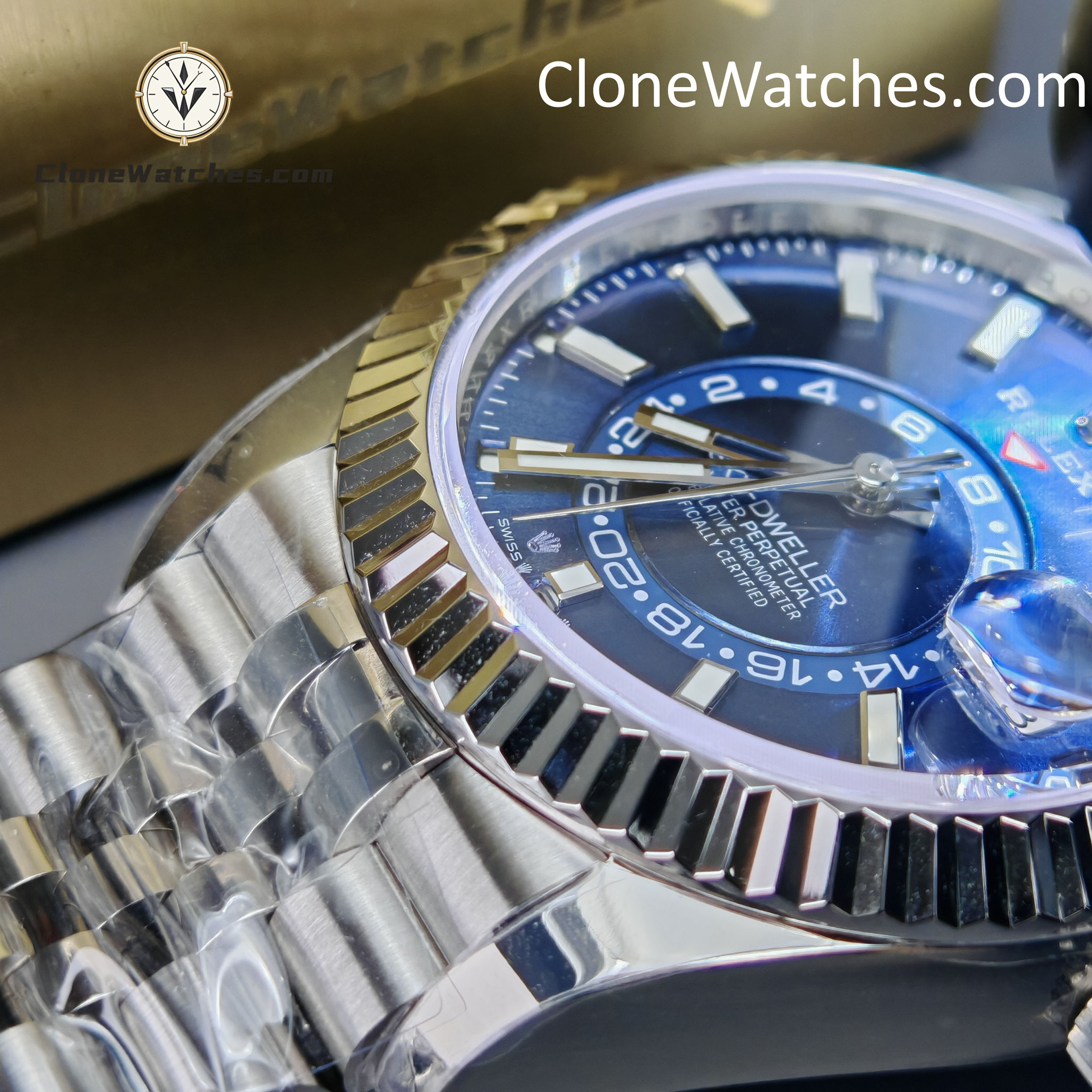 Rolex Super Clone Watches 1:1 Sky Dweller Blue Dial Jubilee M336934 9002 Movement
