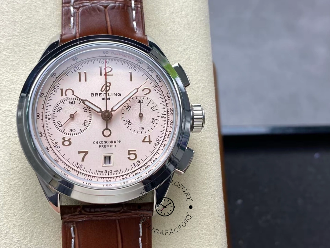Breitling Premier B01 Chronograph 42 Automatic AB0145211G1P2 Replica Silver Dial
