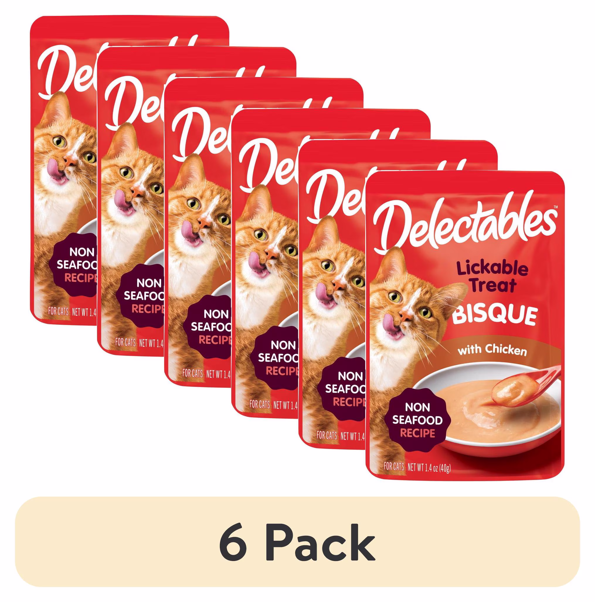 Hartz Delectables Bisque Non-Seafood Lickable Wet Cat Treats, Chicken - 1.4oz, One Pouch