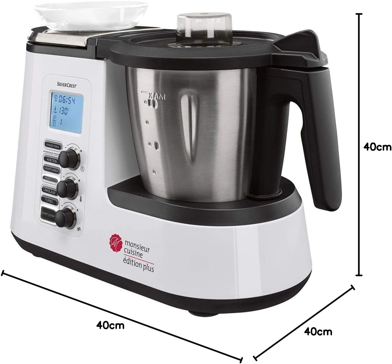 Robot cuisine multifonction accessoires lavables noir argent