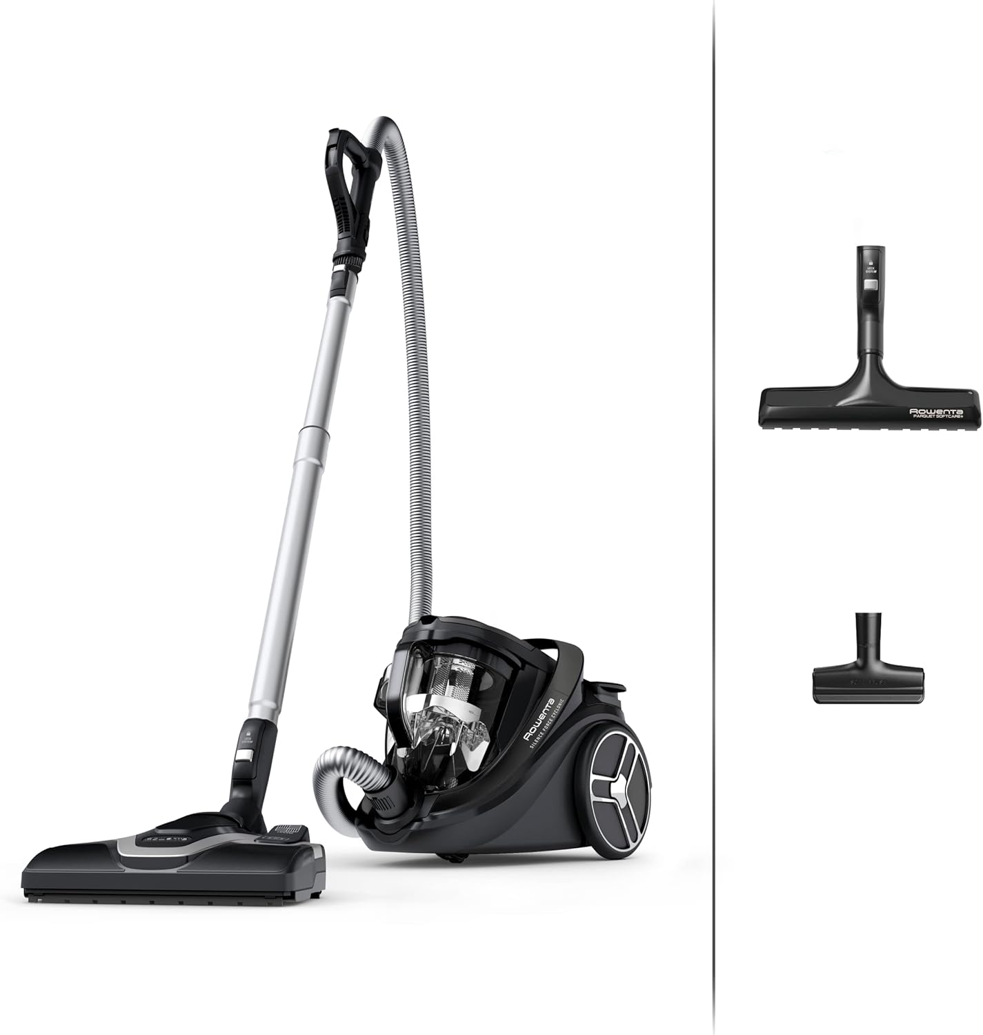 Aspirateur sans sac silencieux 59 dB consommation basse filtration haute efficacité 12 m Silence Force Cyclonic