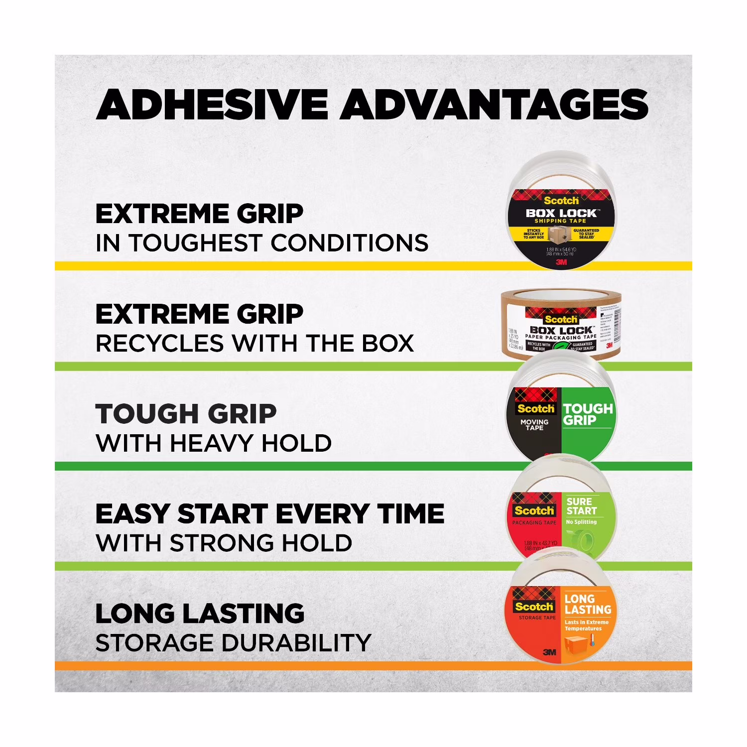 Scotch Tough Grip Moving Packaging Tape, Clear, 1.88 in x 925 in, 1 Roll