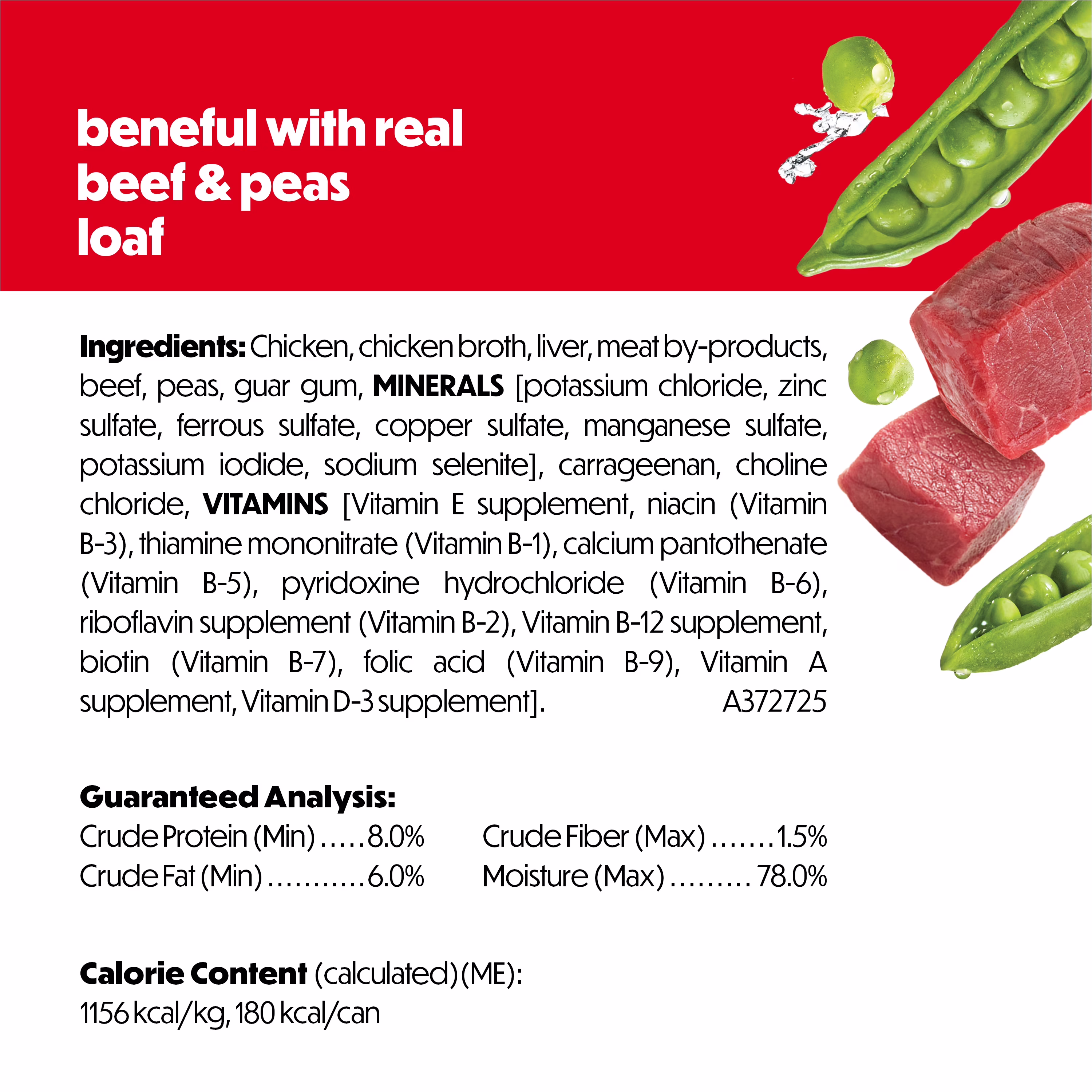 Beneful Mainline Beef & Peas loaf 5.5oz