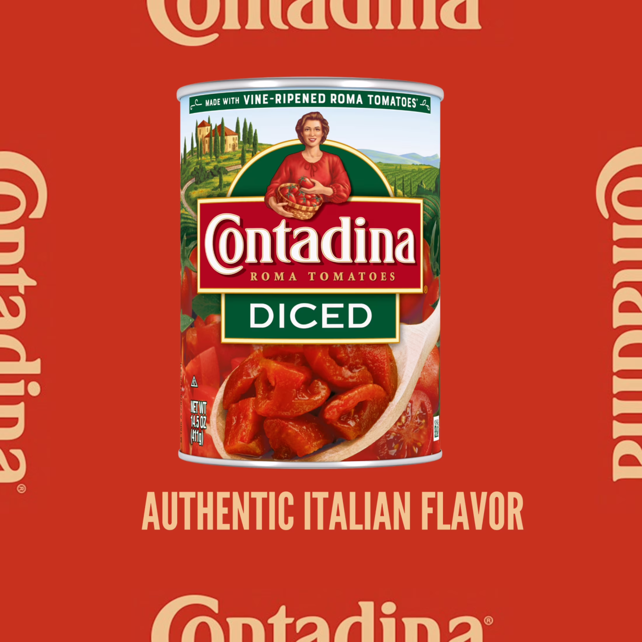 (12 pack) Contadina Diced Tomatoes, 14.5 oz Can