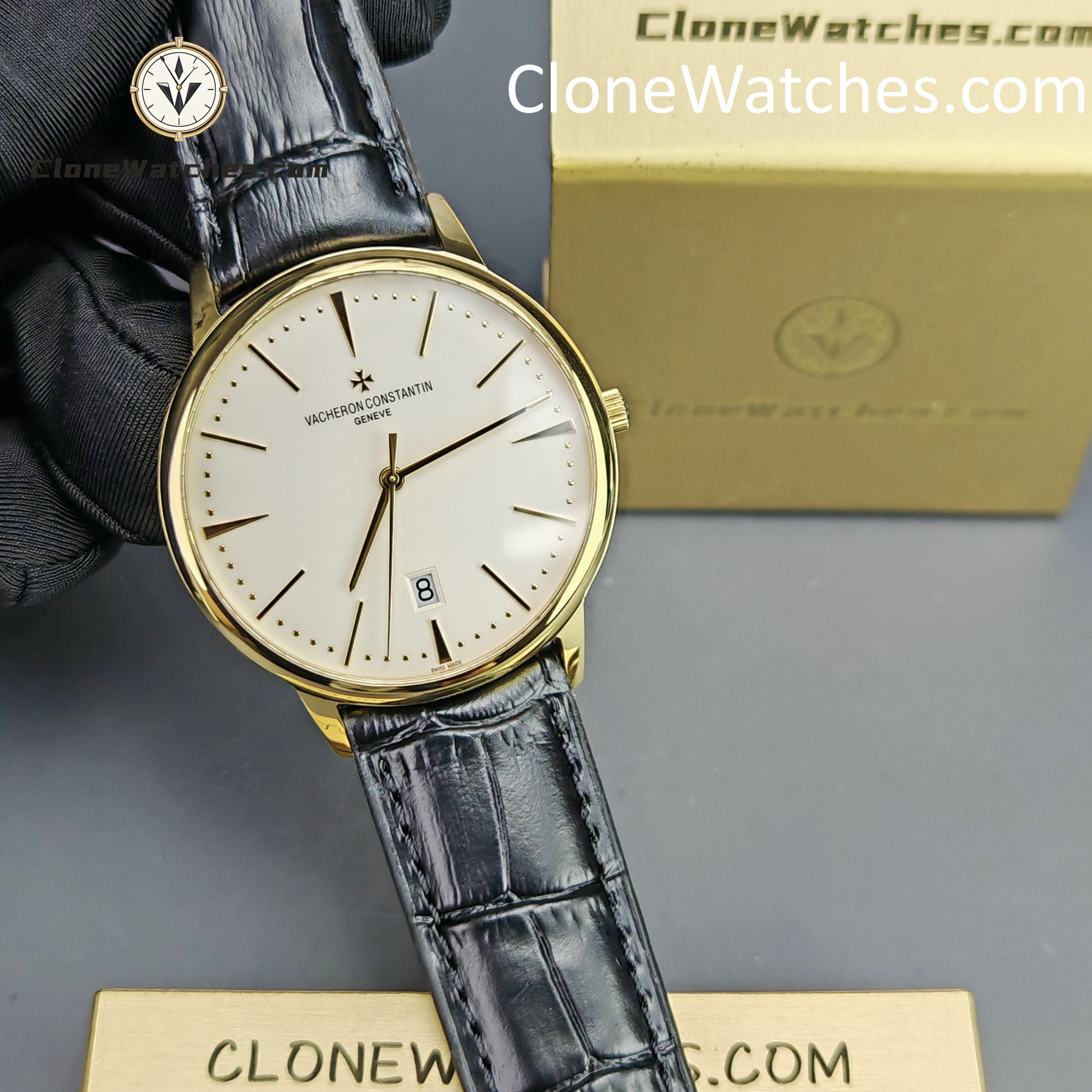 Vacheron Constantin Super Clone Watches 1:1 Patrimony Gold 85180/000J-9231 White Dial