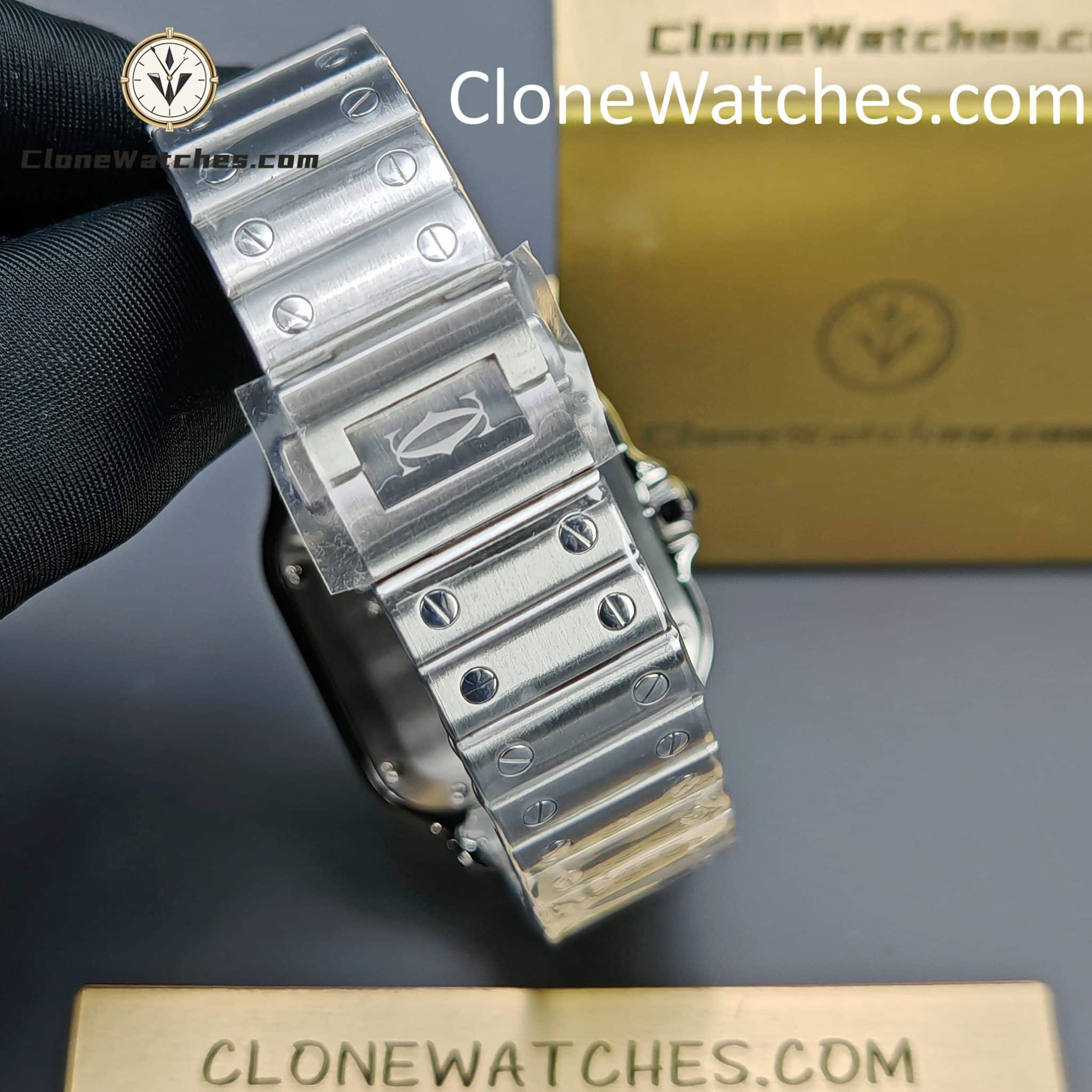 Cartier Super Clone Watches 1:1 Santos Series Gradient Blue Dial 35.1MM WSSA0063