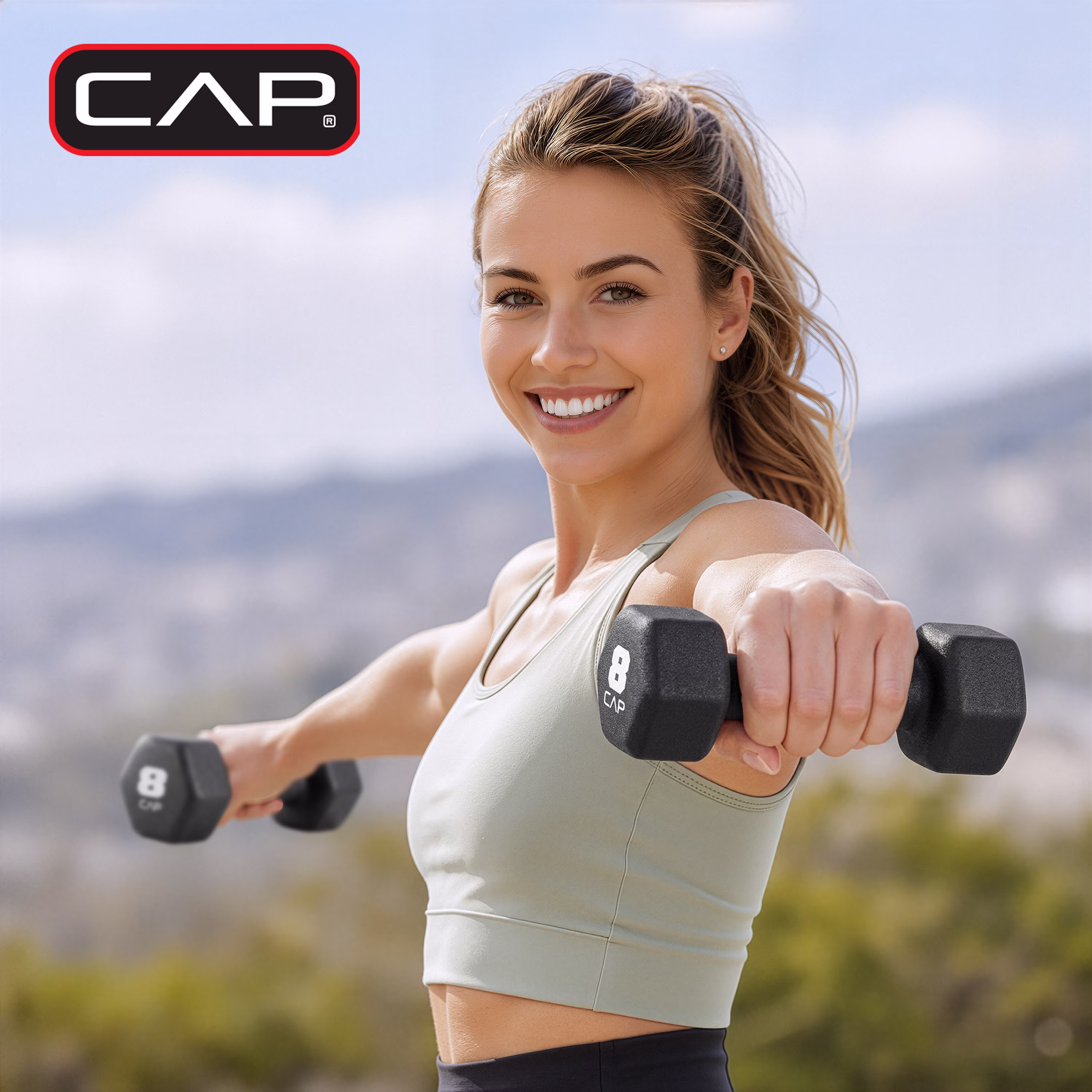 CAP, 2lb Neoprene Dumbbell, Black, Single