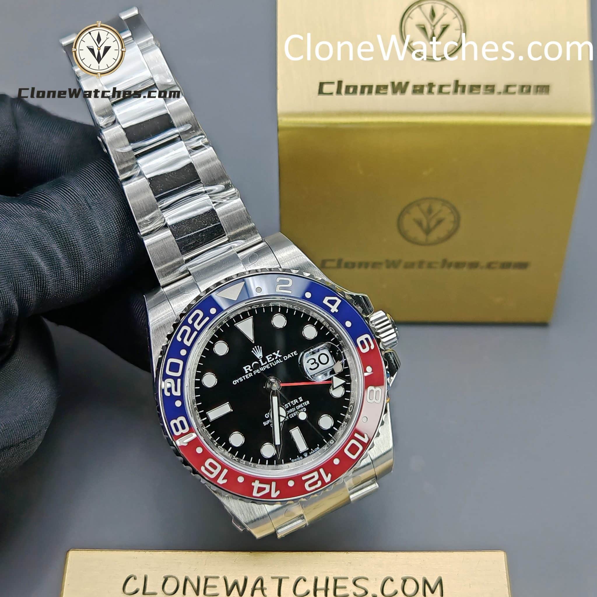 Rolex Super Clone Watches 1:1 Pepsi GMT Master II M126710blro Oyster 3285 Movement