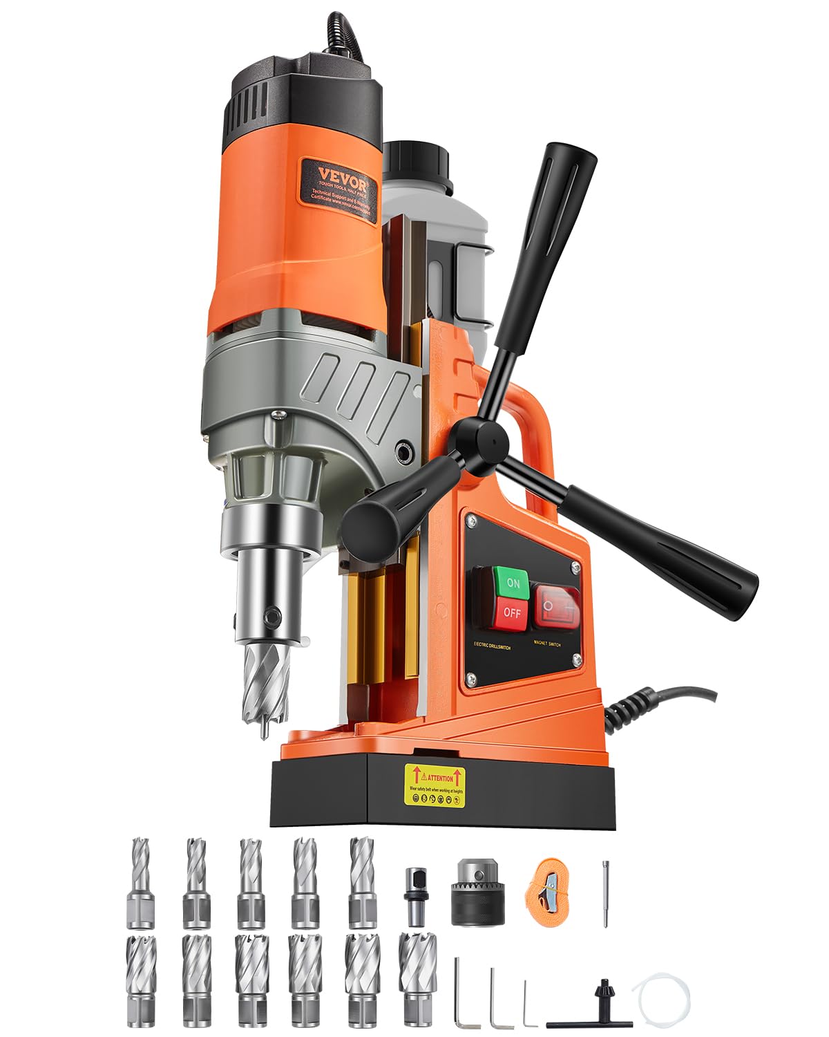 Perceuse magnétique 1450W 12500N 850 tr/min alésage 40 mm profondeur 50 mm