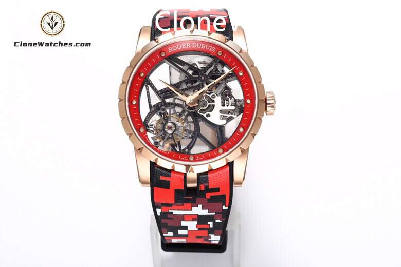 Roger Dubuis Super Clone Watches 1:1 Excalibur Skeleton Tourbillon RDDBEX0938 42MM