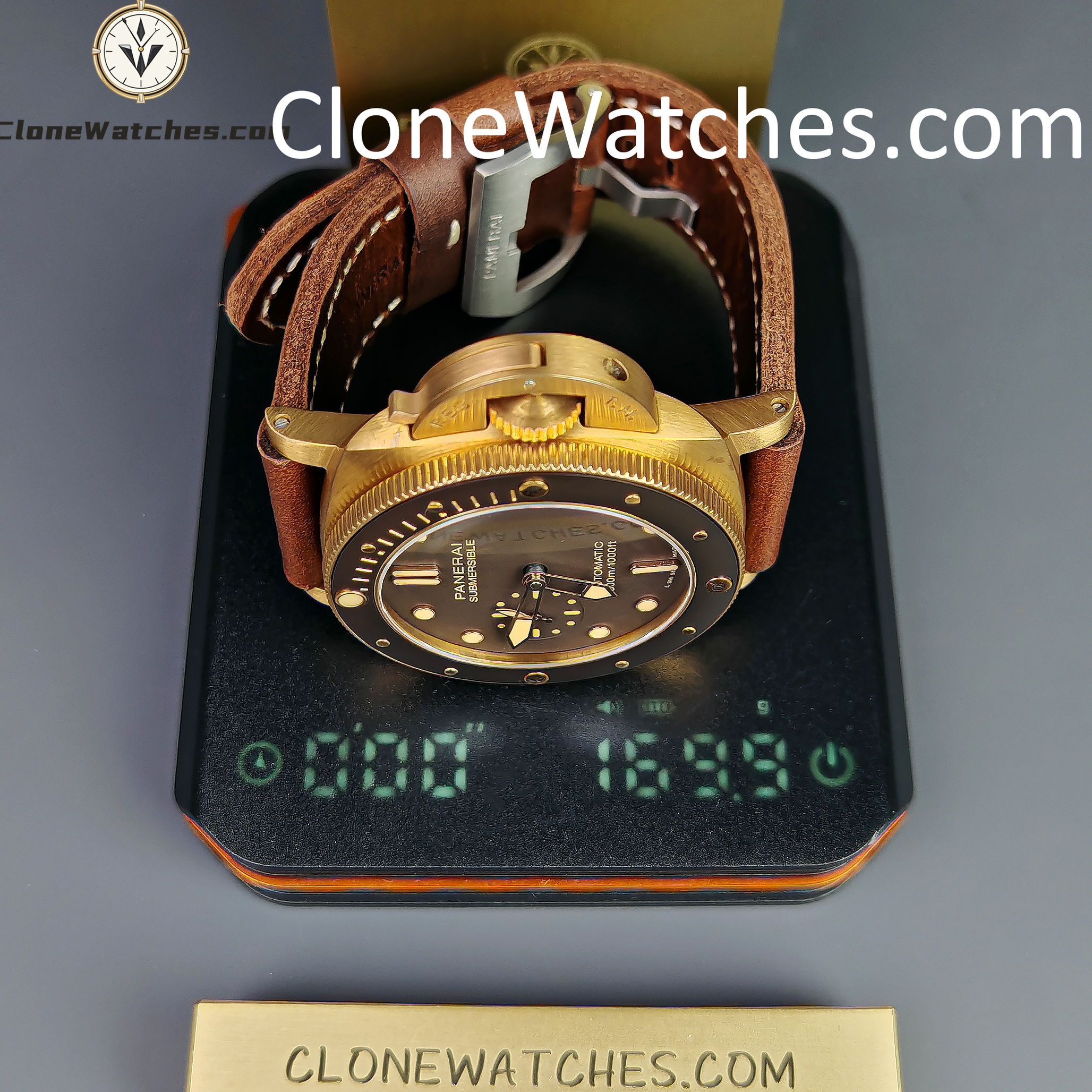 Panerai Super Clone Watches 1:1 Submersible Bronzo PAM 00968 Brown Dial