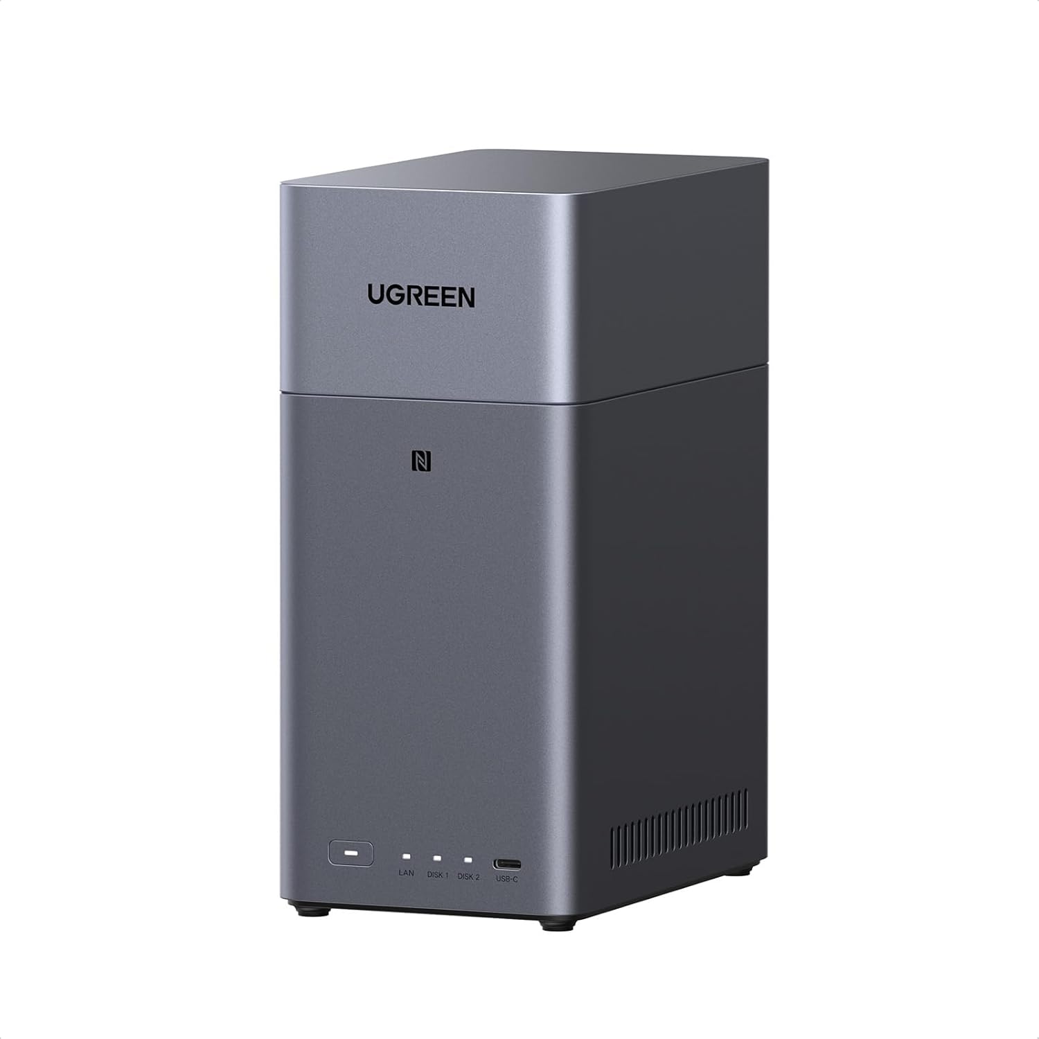 NAS bureau 2 baies DH2300 4 Go RAM NFC One Touch LAN 1 GbE album photo IA système débutants