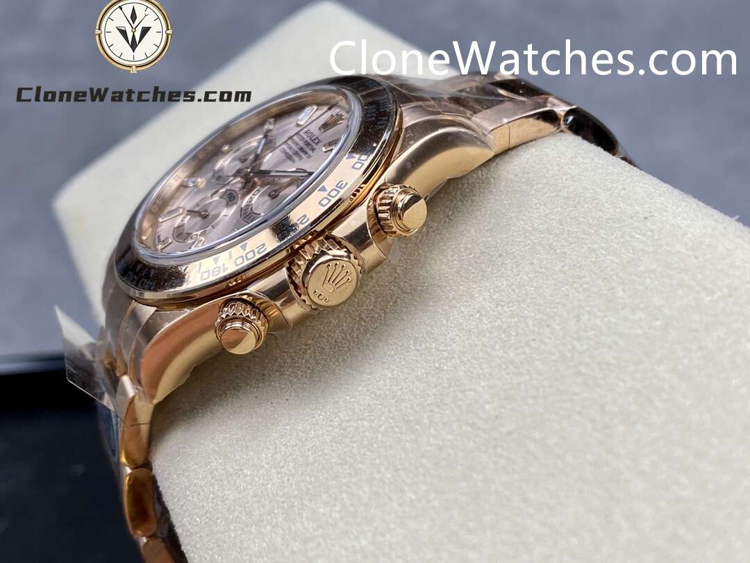 Rolex Super Clone Watches 1:1 Daytona Rose Gold Dial M116505 – 0017 4130 Movement