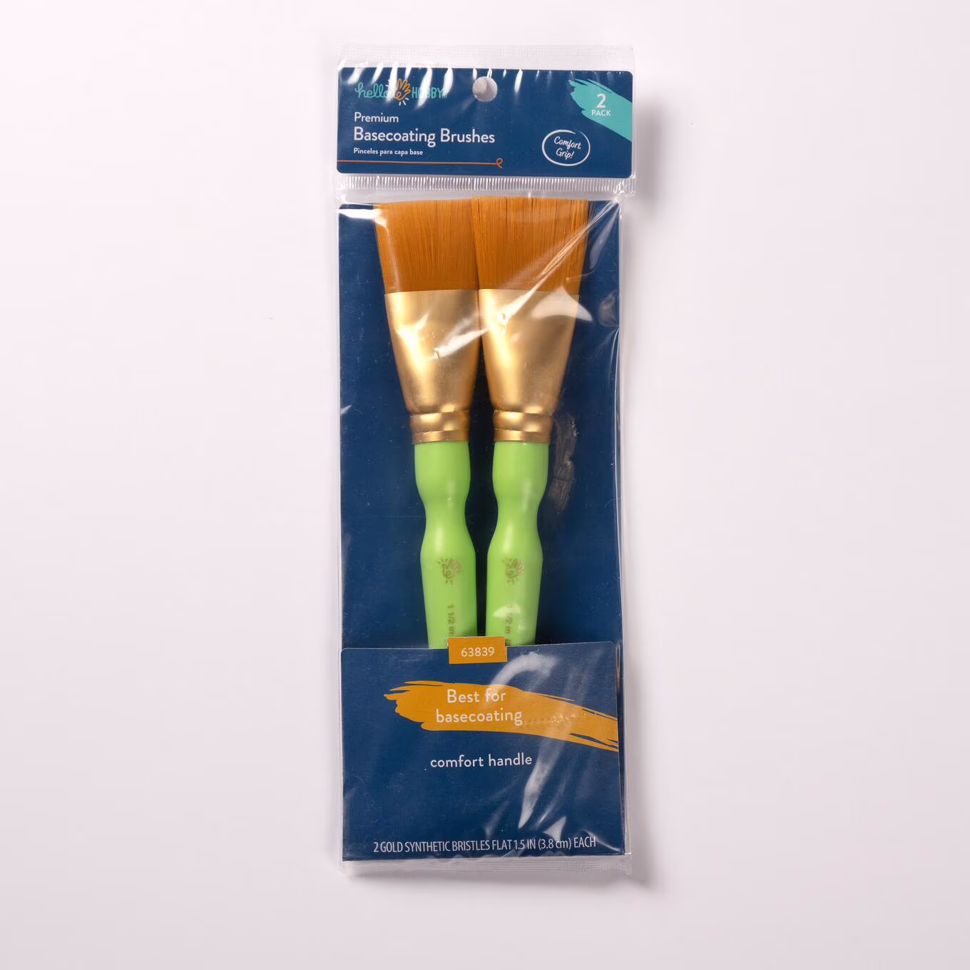 Hello Hobby 2 Piece Basecoat Paint Brush Set, 1.5