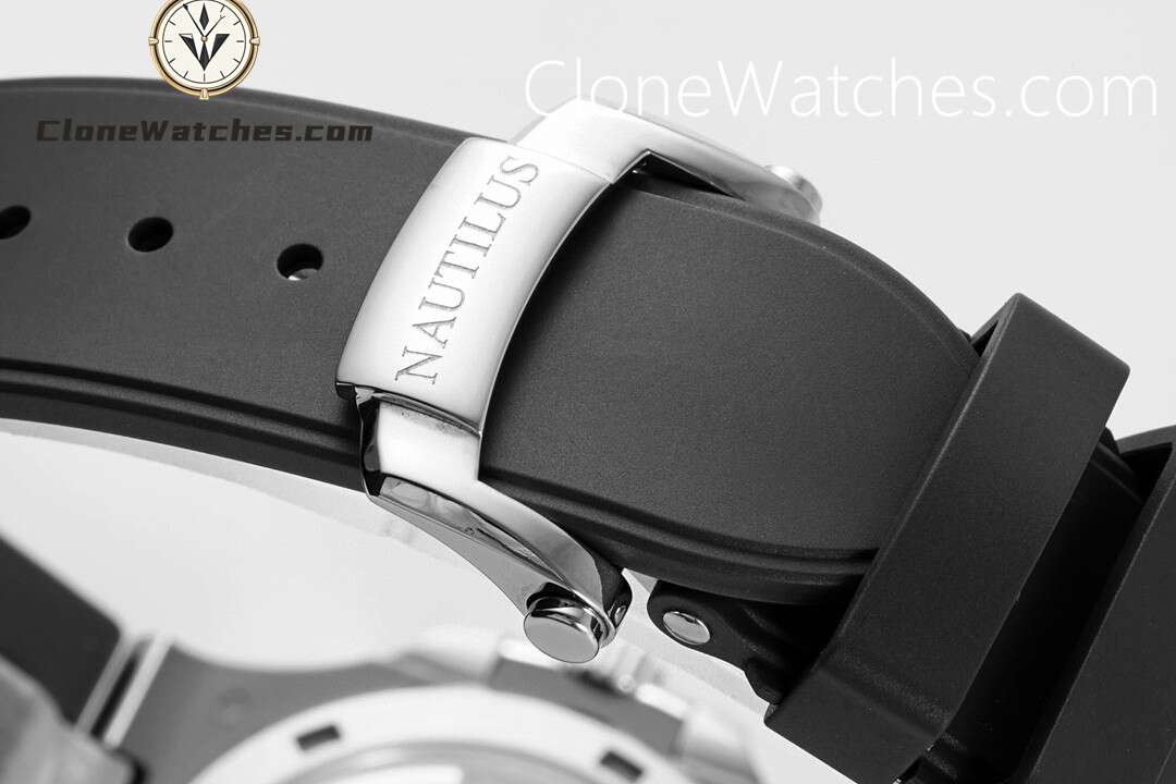 Patek Philippe Super Clone Watches 1:1 Nautilus 5726 White Dial Black Rubber Strap