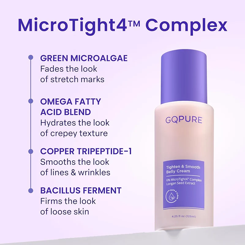 Tighten & Smooth Belly Cream, MicroTight4 Complex Body Firming Lotion for Loose Skin