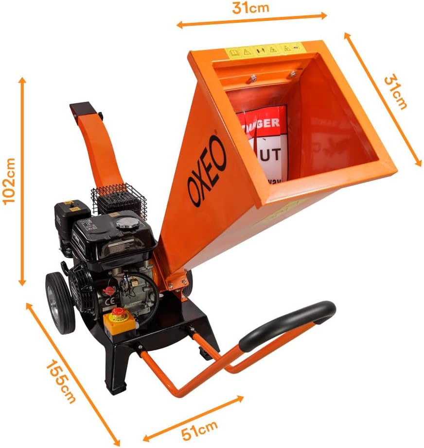 Broyeur végétaux thermique 7 CV diamètre 6,5 cm moteur 212 cm3 4 temps